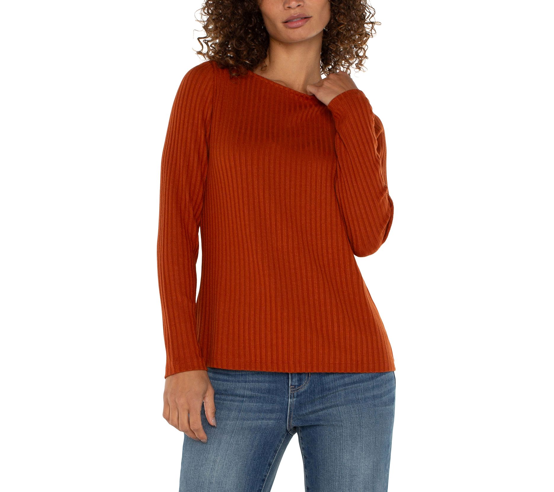 Boat Neck Long Sleeve Top (Liverpool) main image 1