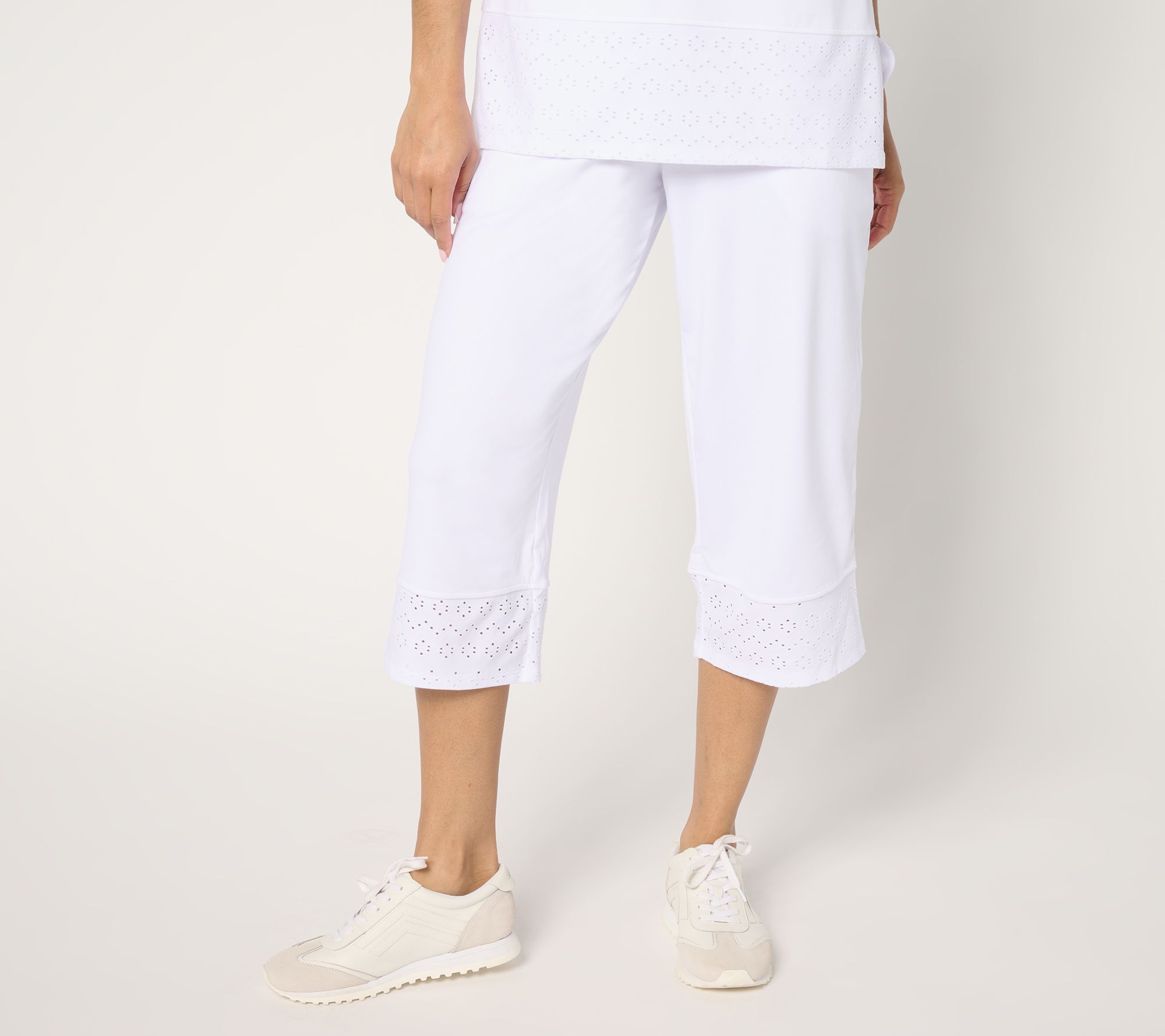 Cuddl Duds Flexwear with Eyelet Cropped Pant