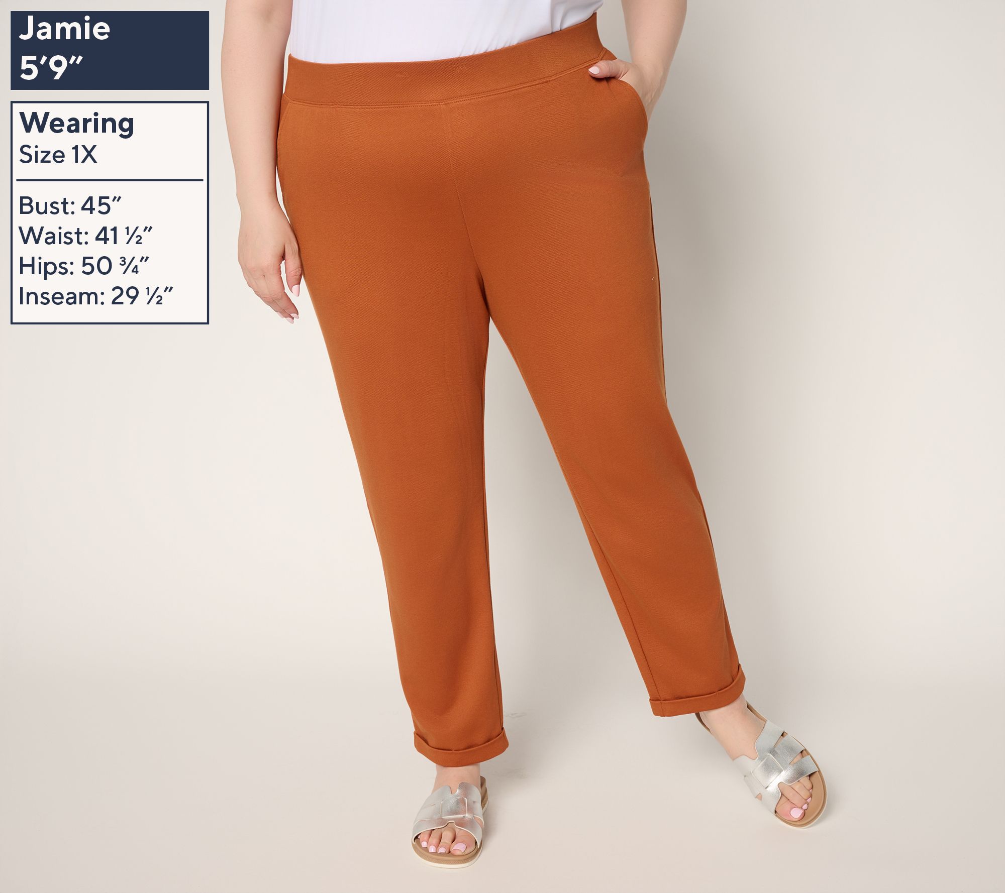 Denim & Co. Regular Knit Twill Tapered Ankle Pant - QVC.com