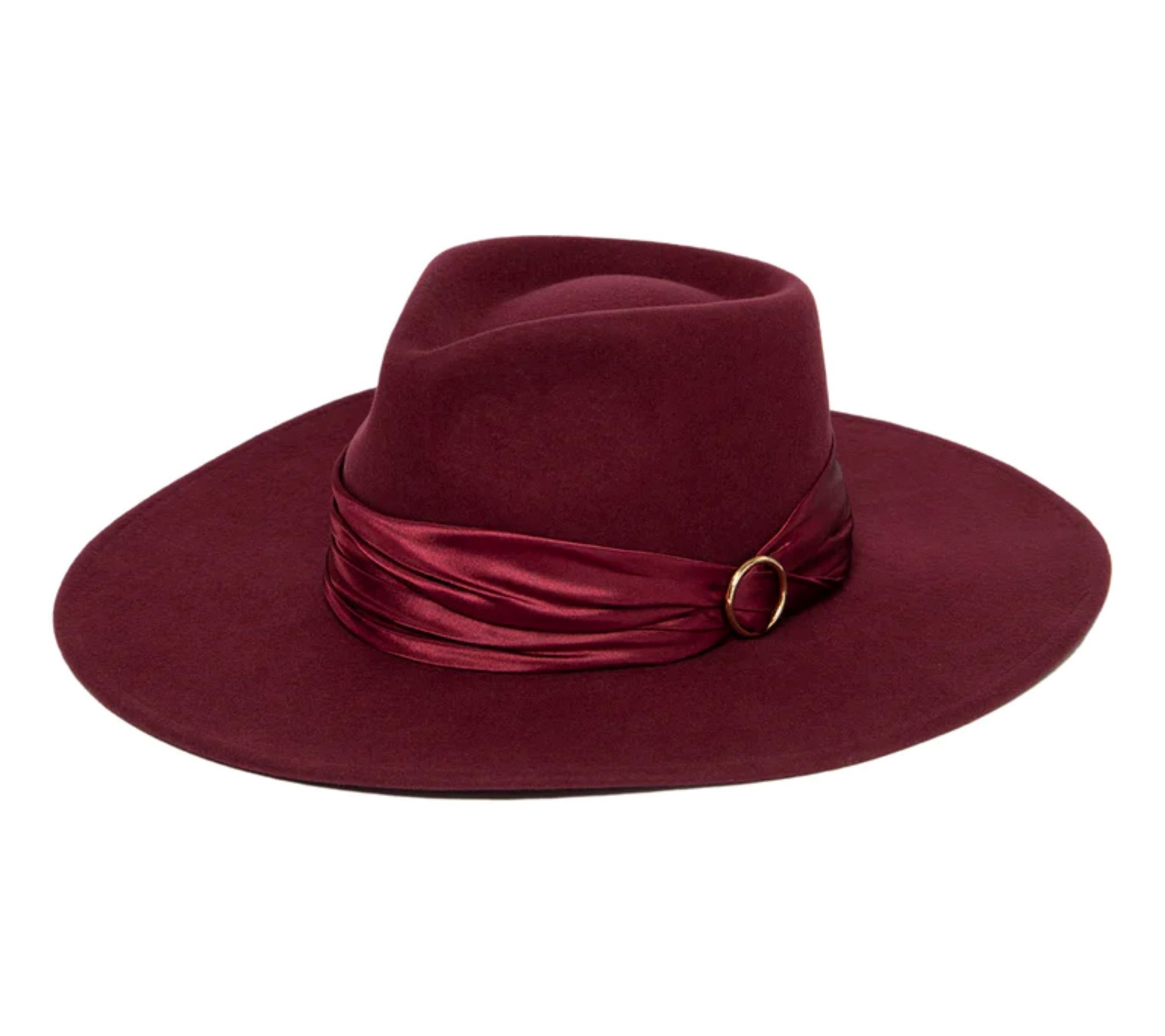 Trina Turk Wool Felt Fedora with Pleated SatinTrim