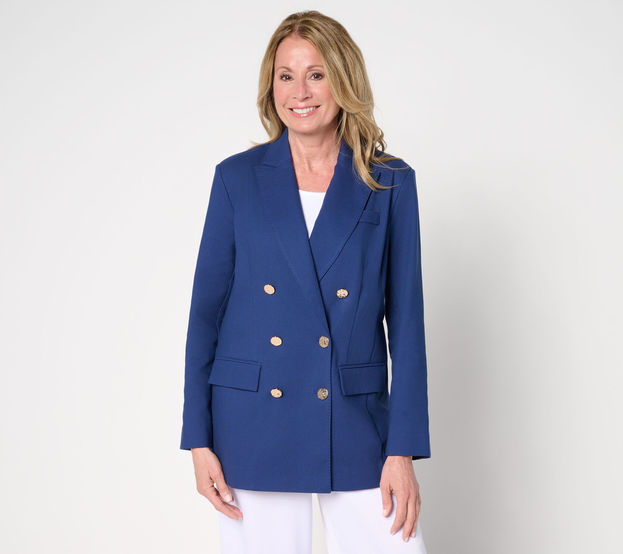 Dennis Basso Regular Double Breasted Blazer