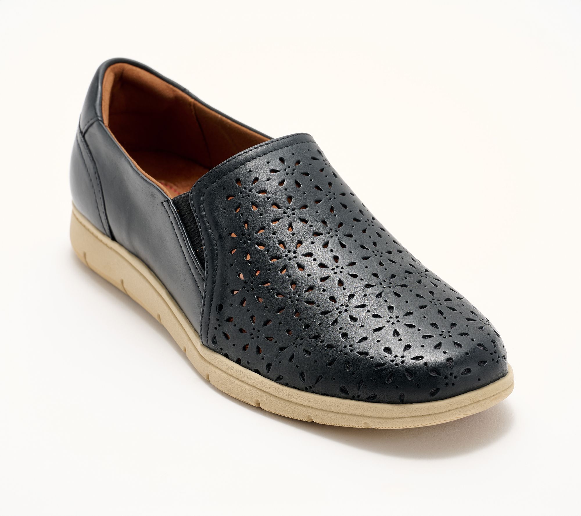 Cobb Hill Leather Perforated Slip-Ons - Lenoir