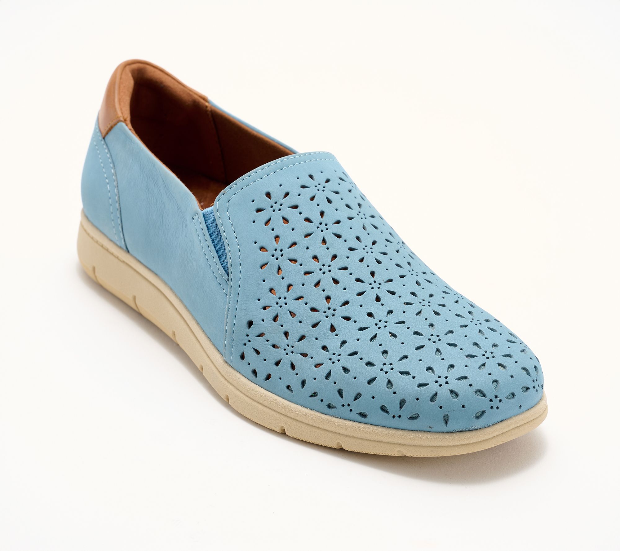 Cobb Hill Leather Perforated Slip-Ons - Lenoir