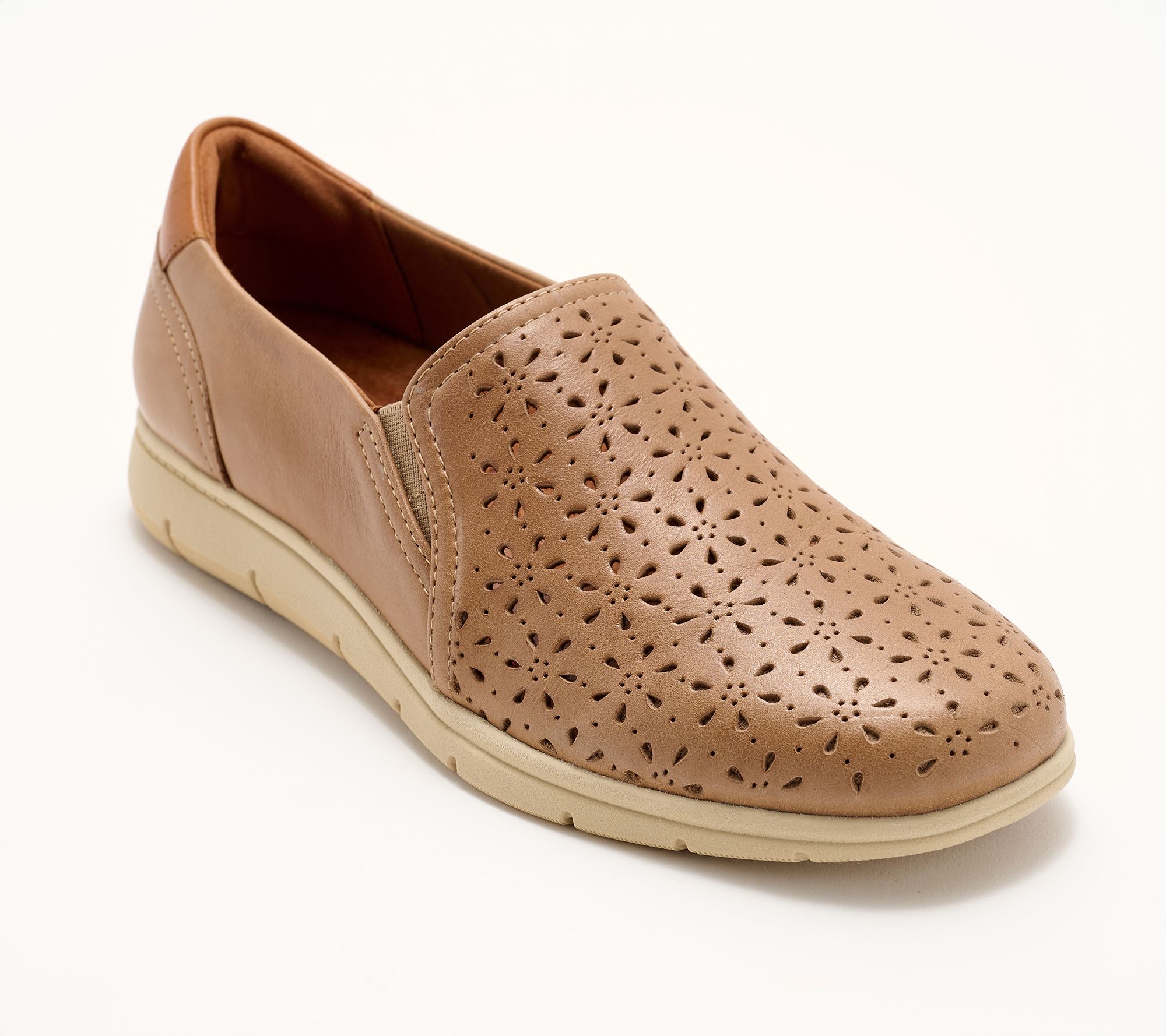 Cobb Hill Leather Perforated Slip-Ons - Lenoir