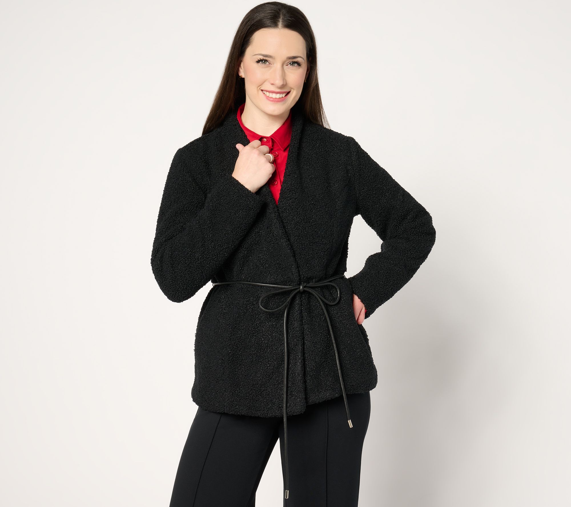 "As Is" BEAUTIFUL by Lawrence Zarian Sherpa Jacket with Belt