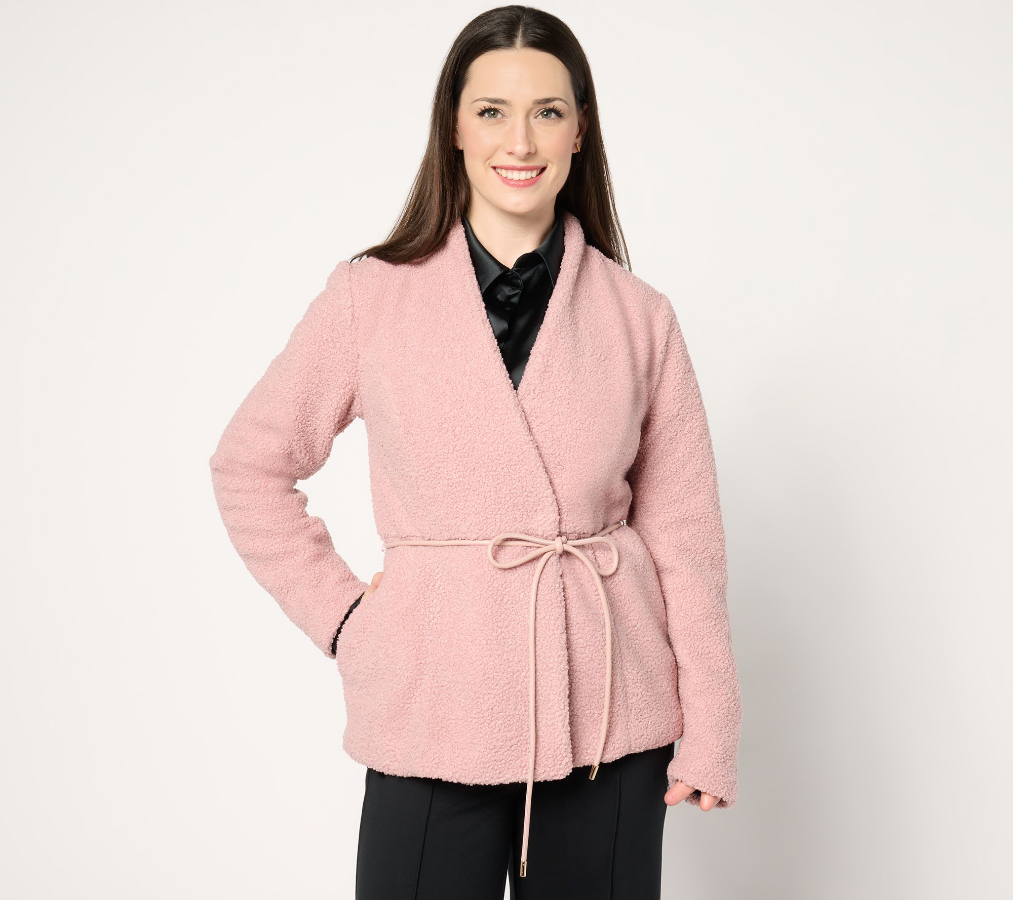 "As Is" BEAUTIFUL by Lawrence Zarian Sherpa Jacket with Belt