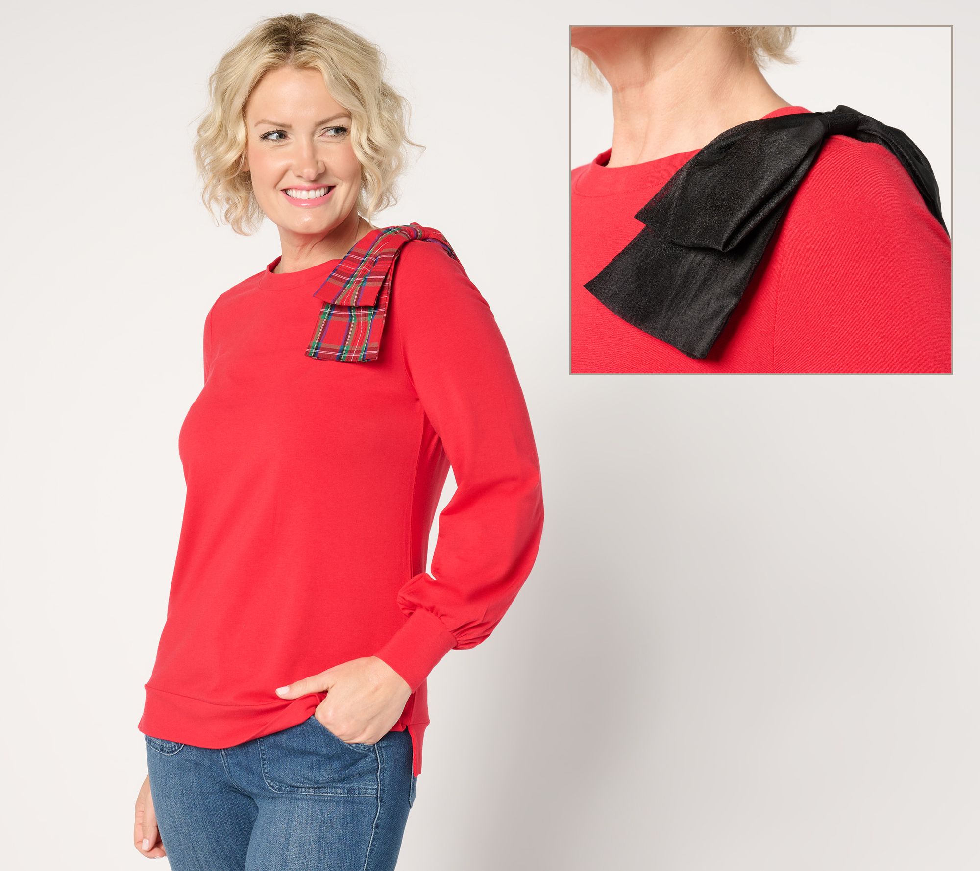 "As Is" Jingle Belles by Kim Gravel TripleLuxe Knit Holiday Top