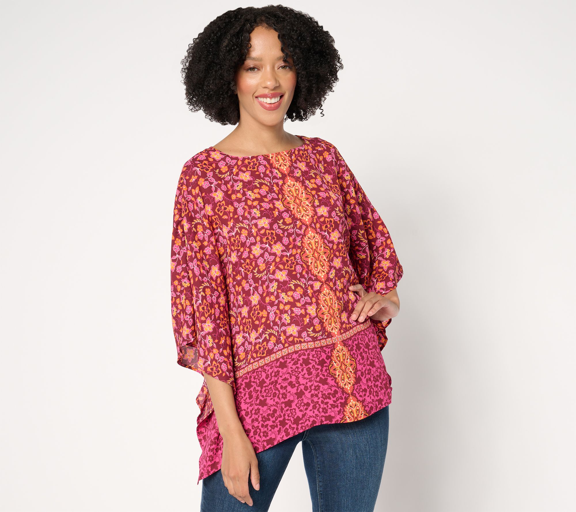 "As Is" Belle Boho by Kim Gravel Exotic Tile Border Trim Poncho
