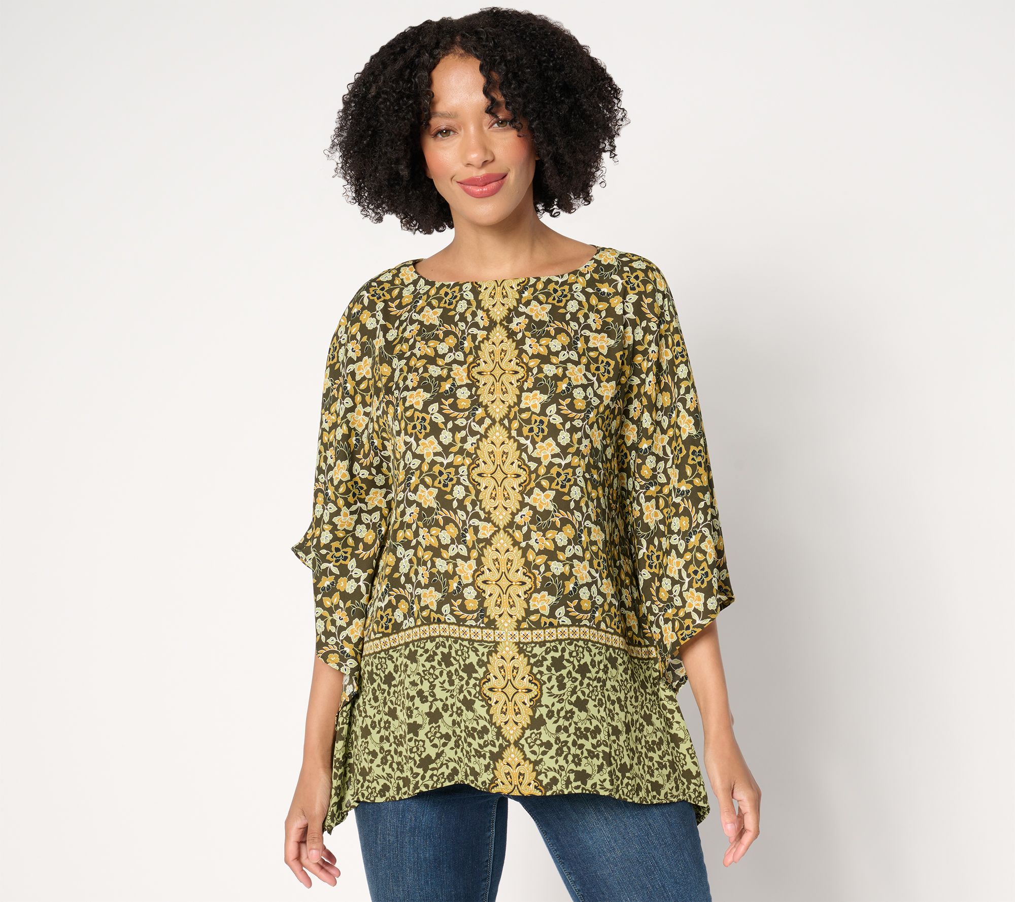 "As Is" Belle Boho by Kim Gravel Exotic Tile Border Trim Poncho