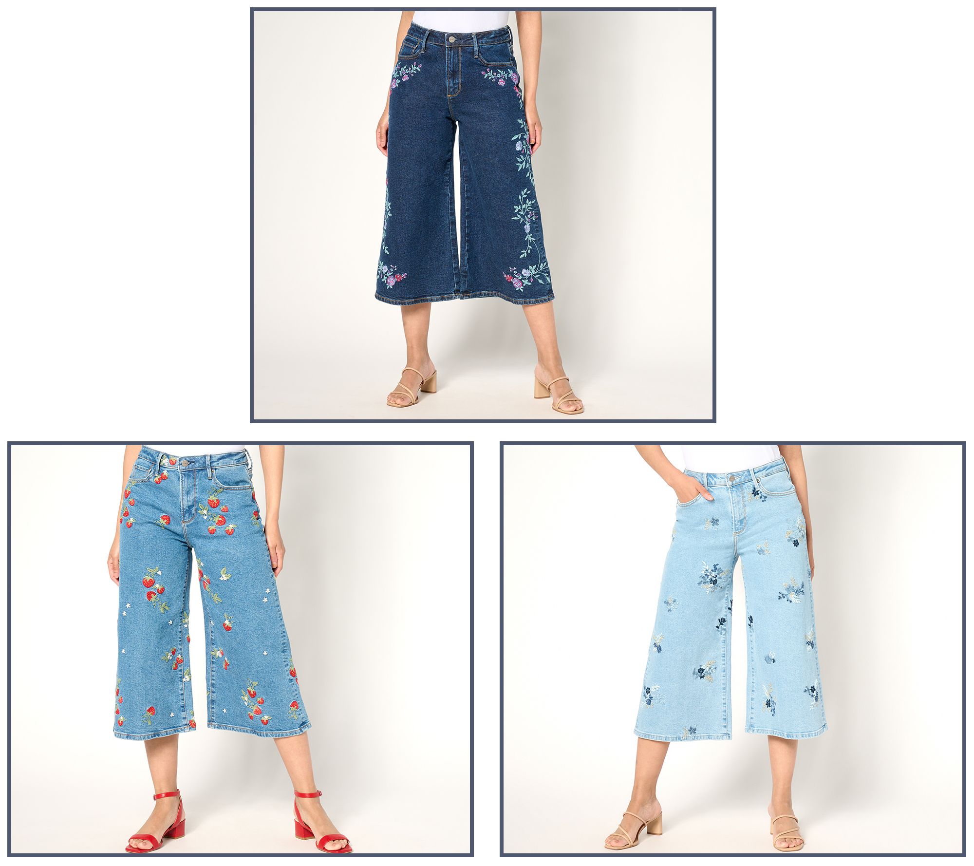 Driftwood Jeans Amie Embroidered Culotte Jean