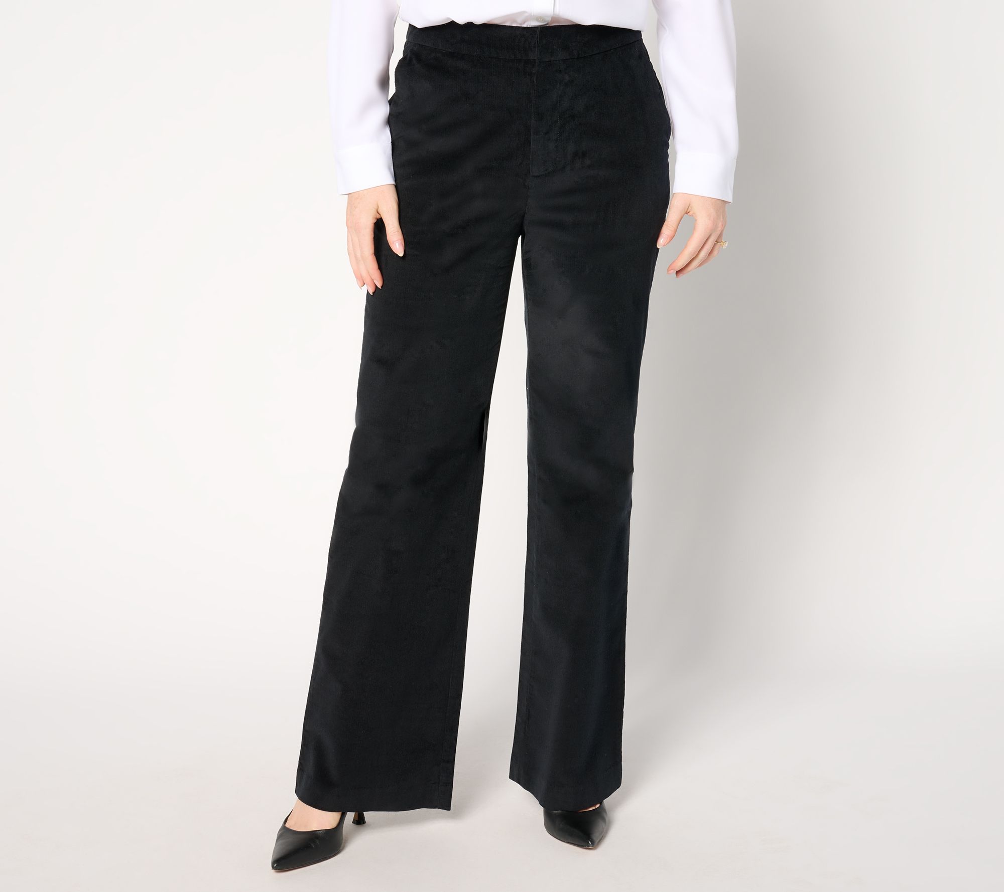 "As Is" BEAUTIFUL by Lawrence Zarian Petite Wide Leg Corduroy Pant
