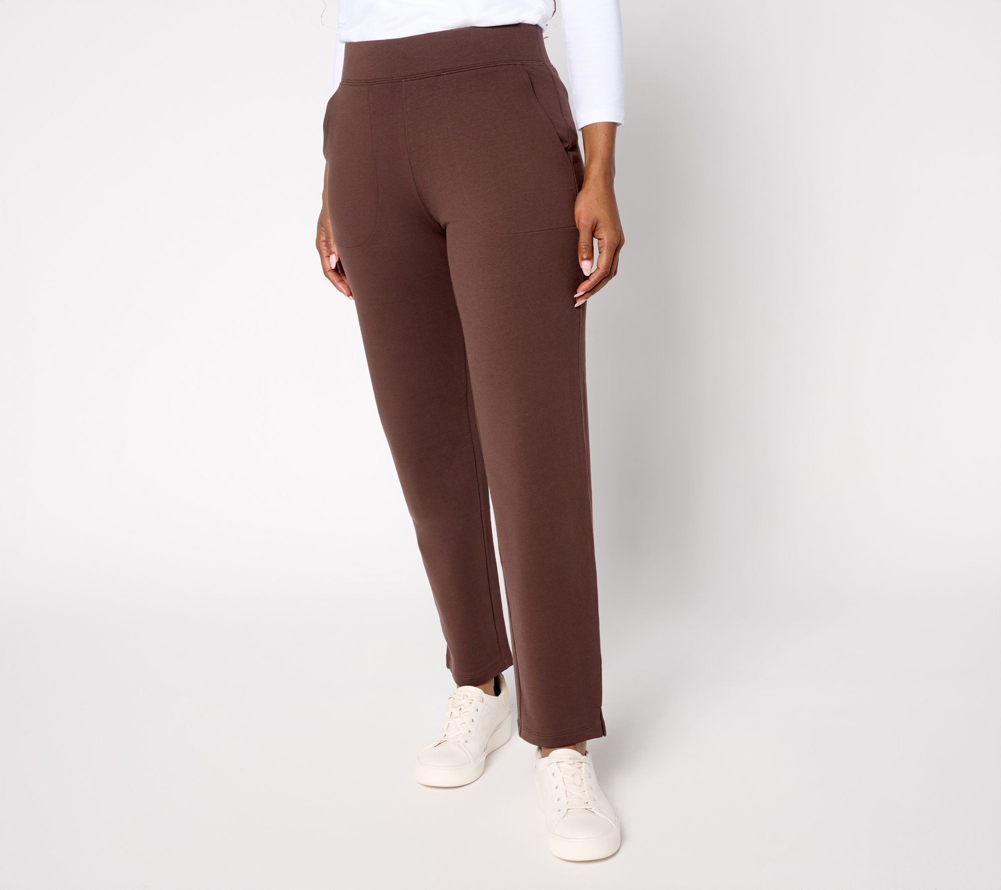 Denim & Co. Petite EasyWear French Terry Ankle Pant