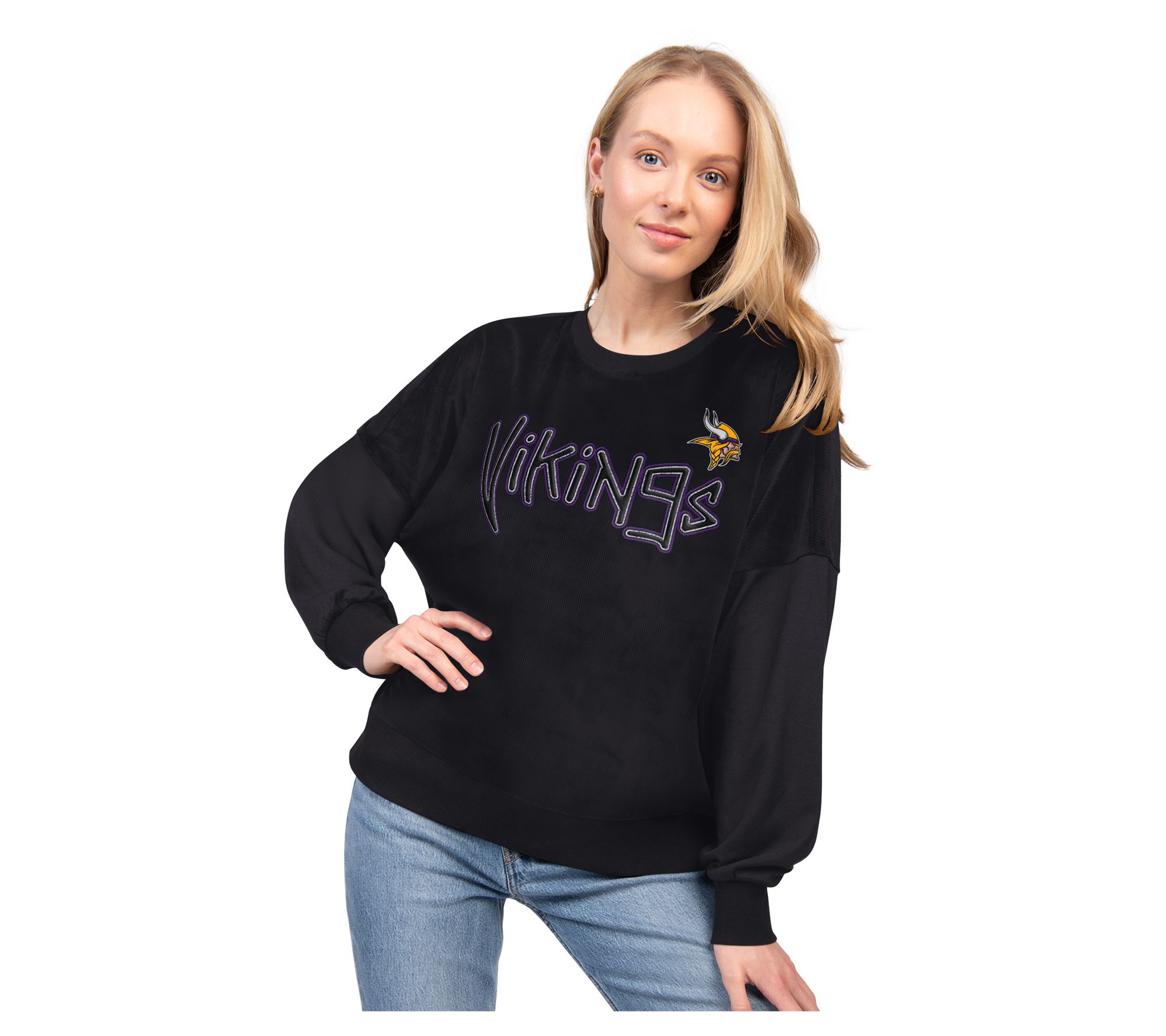 NFL Officially Licensed Women's Velvet Cord Crewneck
