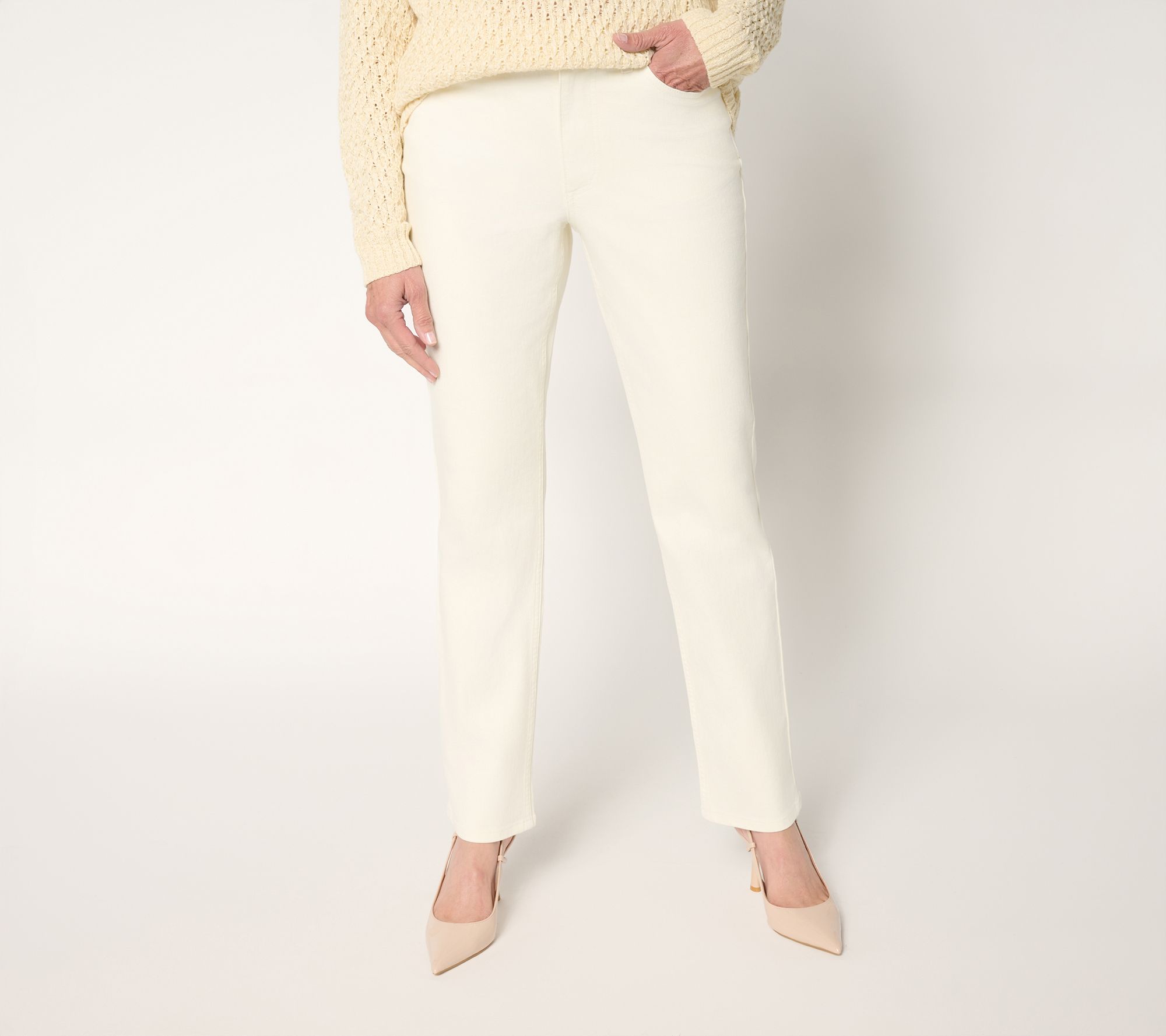 BEAUTIFUL by Lawrence Zarian Petite Ankle Slim Straight Jean- Natural