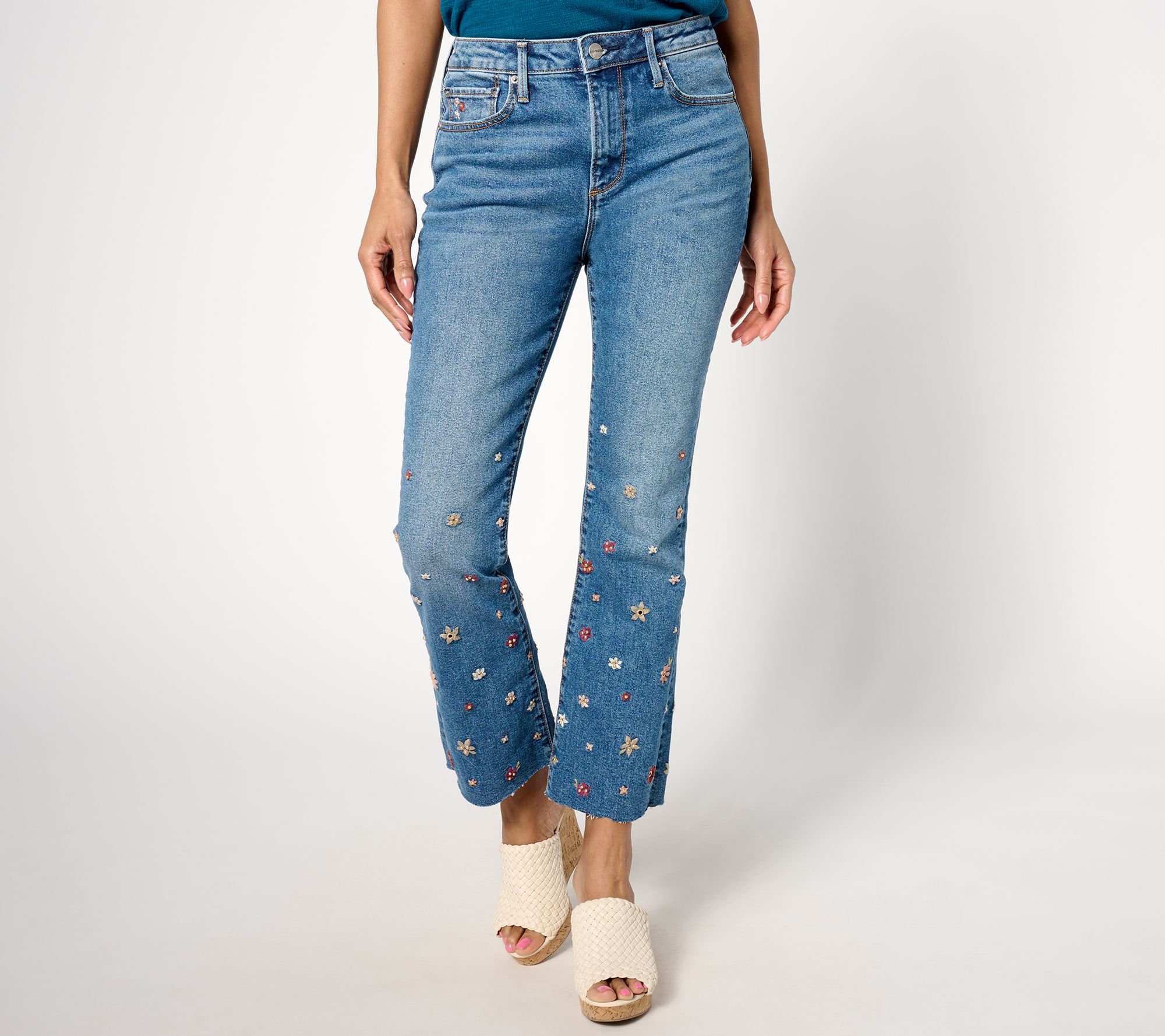 "As Is" Driftwood Jeans Roxy Embroider Kick Flare Jean - Prairie