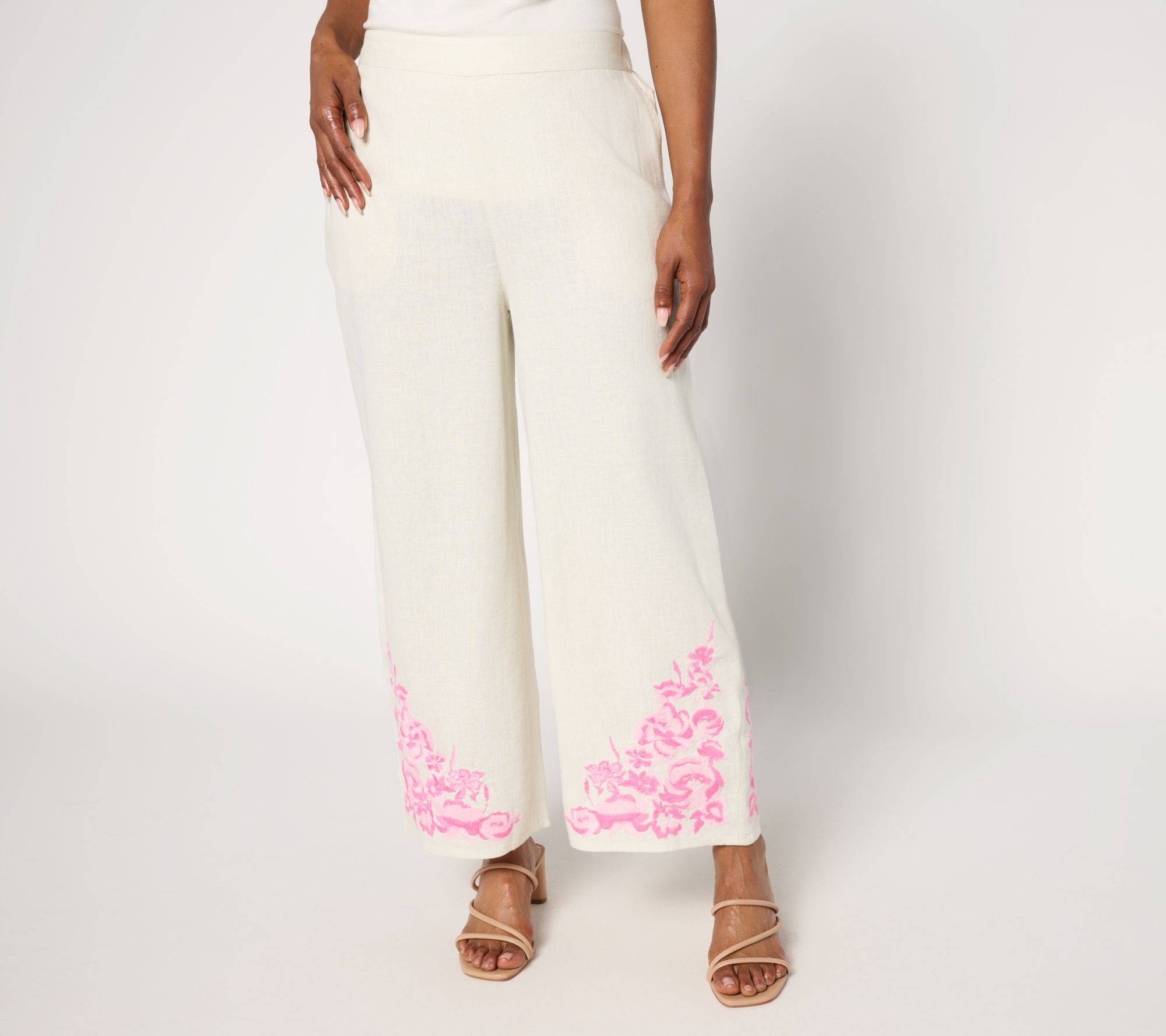 "As Is" Studio Park x Terri Conn Regular Linen Blend Crop Pant