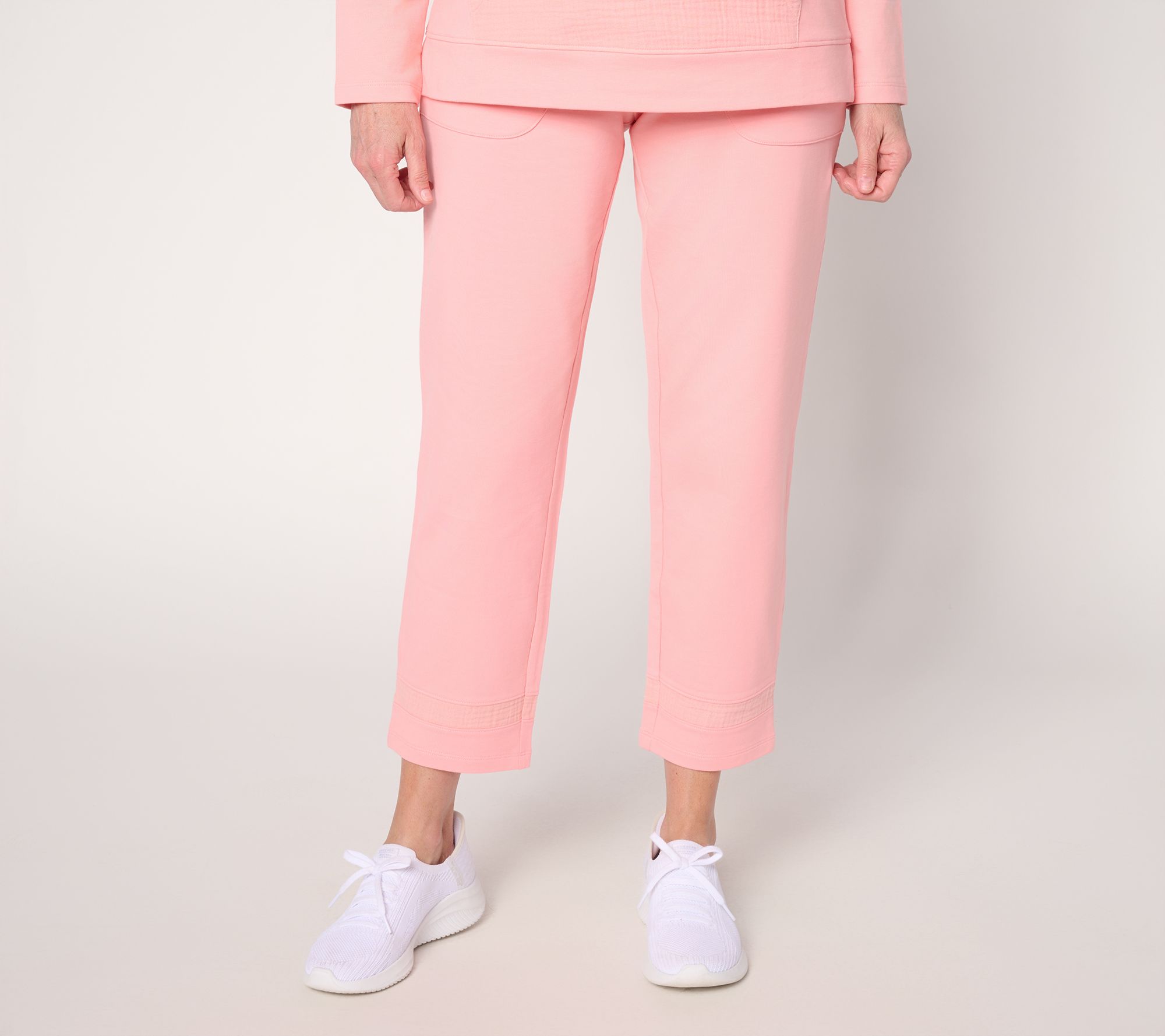 Denim & Co. Active Regular French Terry Straight Leg Ankle Pants