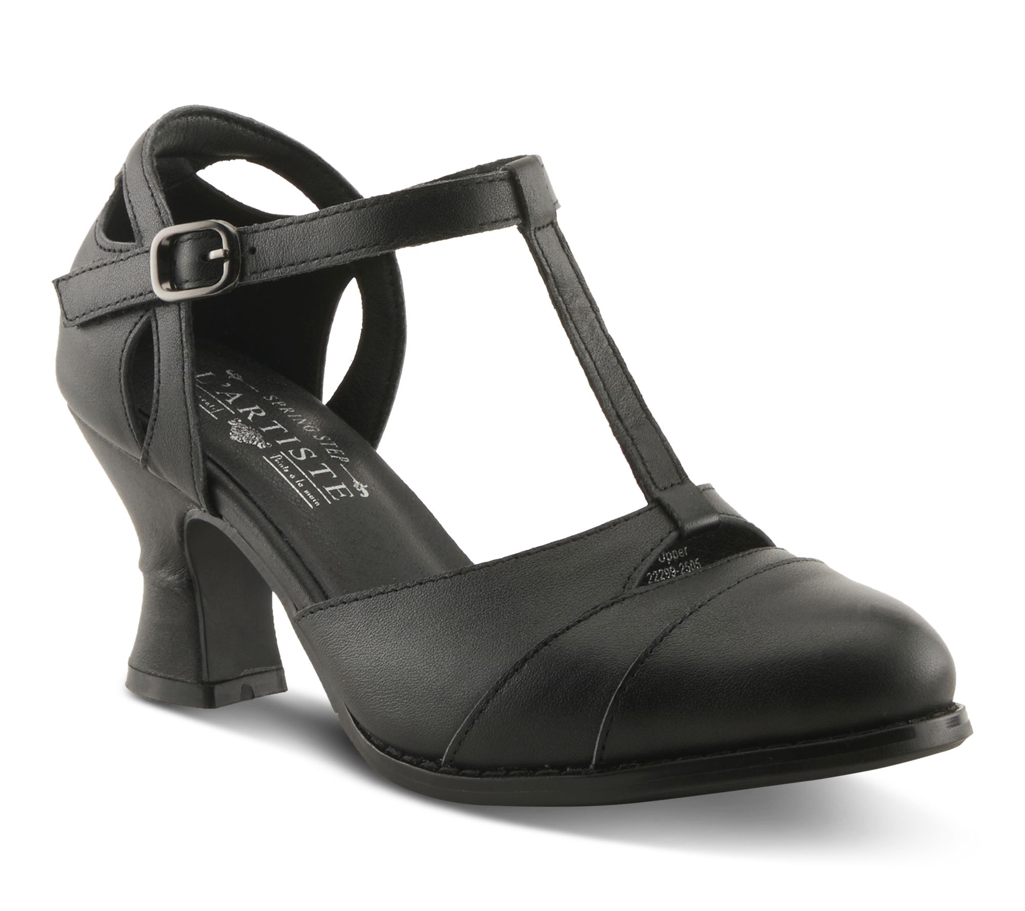 L'Artiste by Spring Step T-Strap Leather Pumps- Altamira