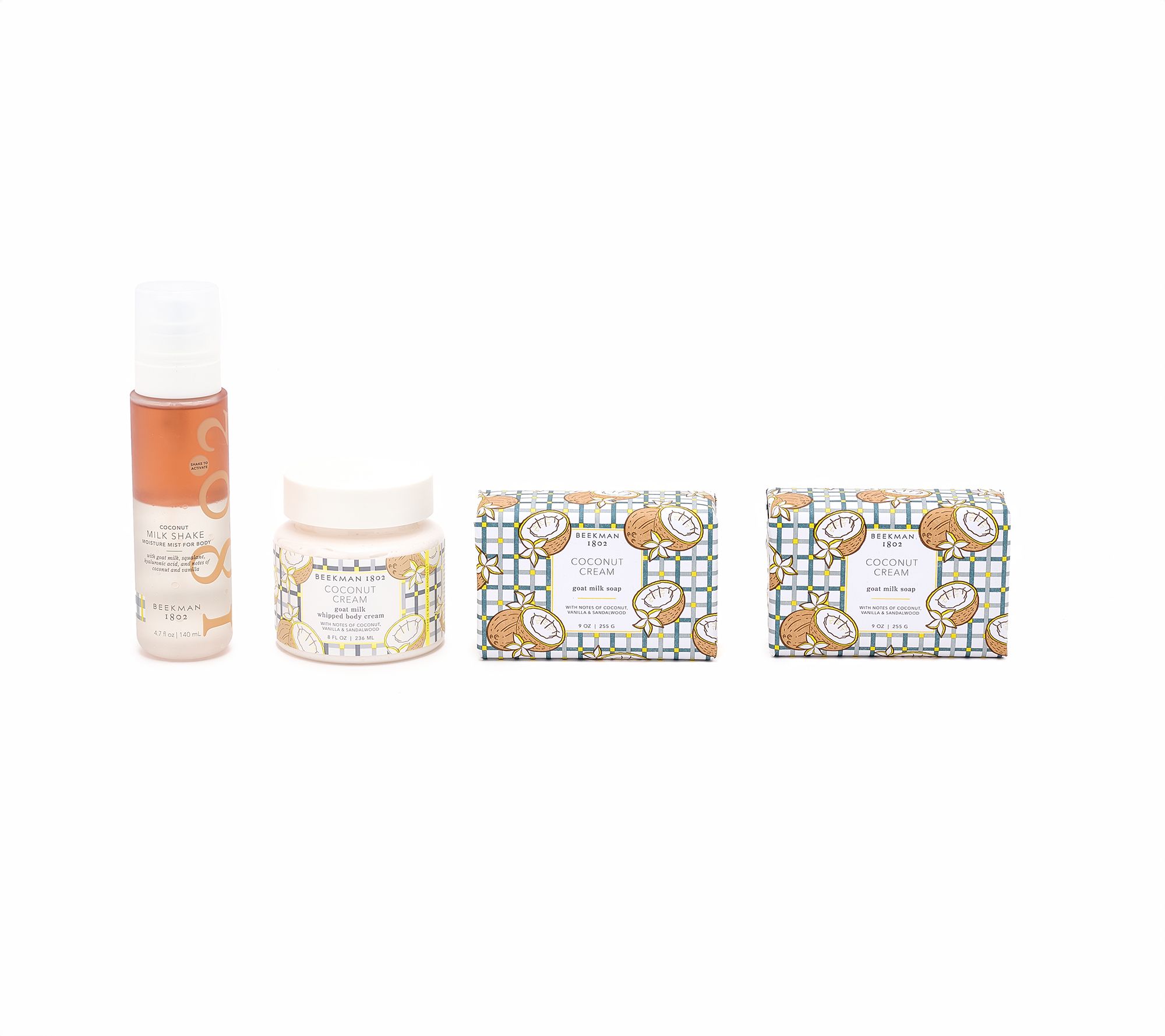 Beekman 1802 4pc Bath & Body Set w/ Whipped Body Cream, Bar Soap, Mist