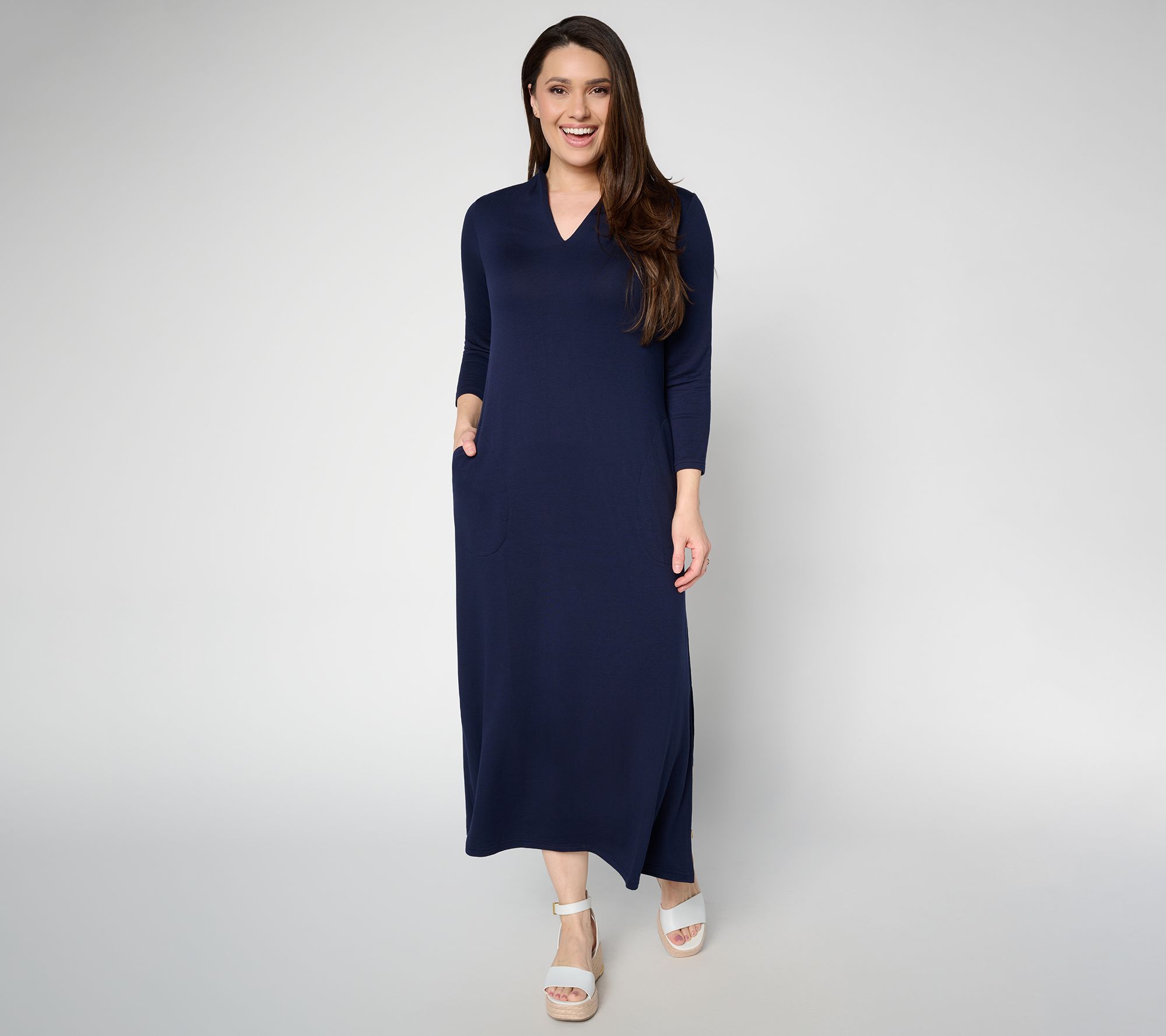 Brandis Dress Out Loud Acquitted Knit 3/4 Sleeve Pet Maxi Dress