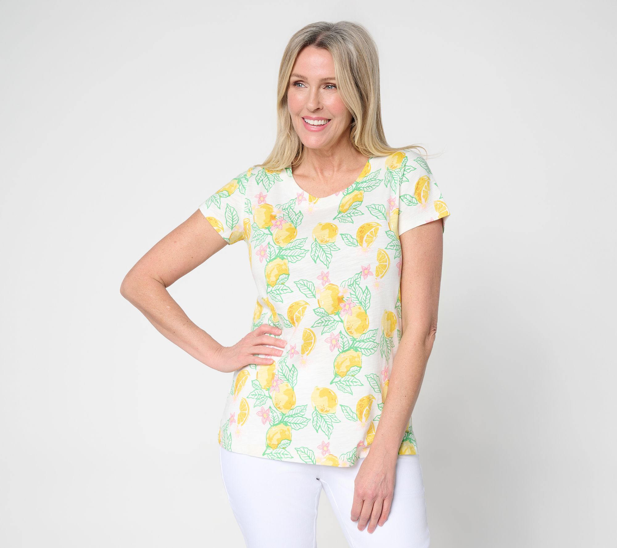 Belle by Kim Gravel Slub Knit Pulp Fiction Short Slv. Top