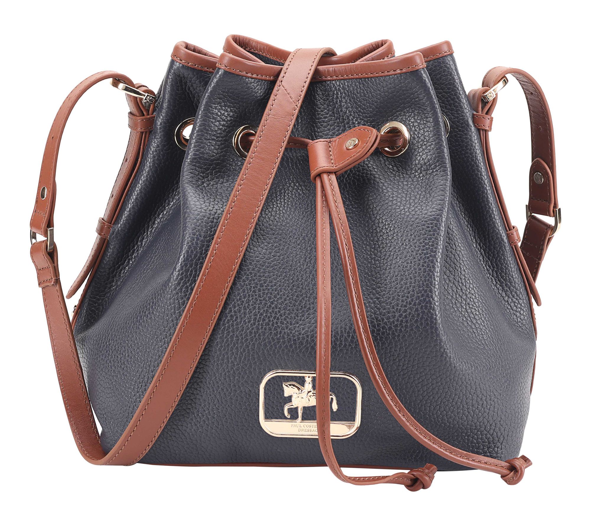 Paul Costelloe Dressage Leather Gymkhana Ruched Bucket Bag