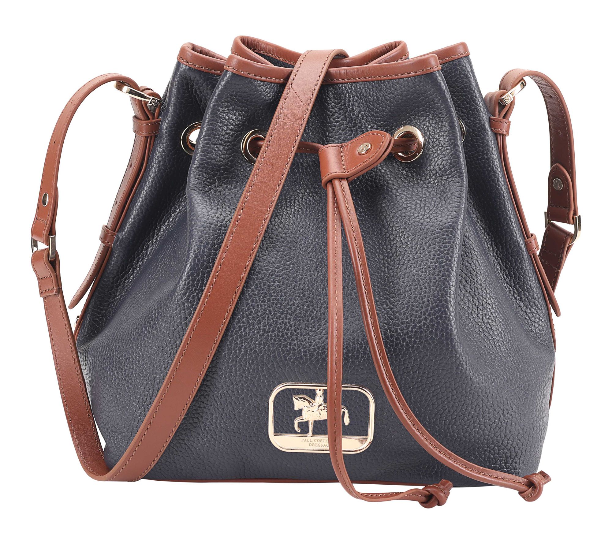 Paul Costelloe Dressage Leather Gymkhana Ruched Bucket Bag
