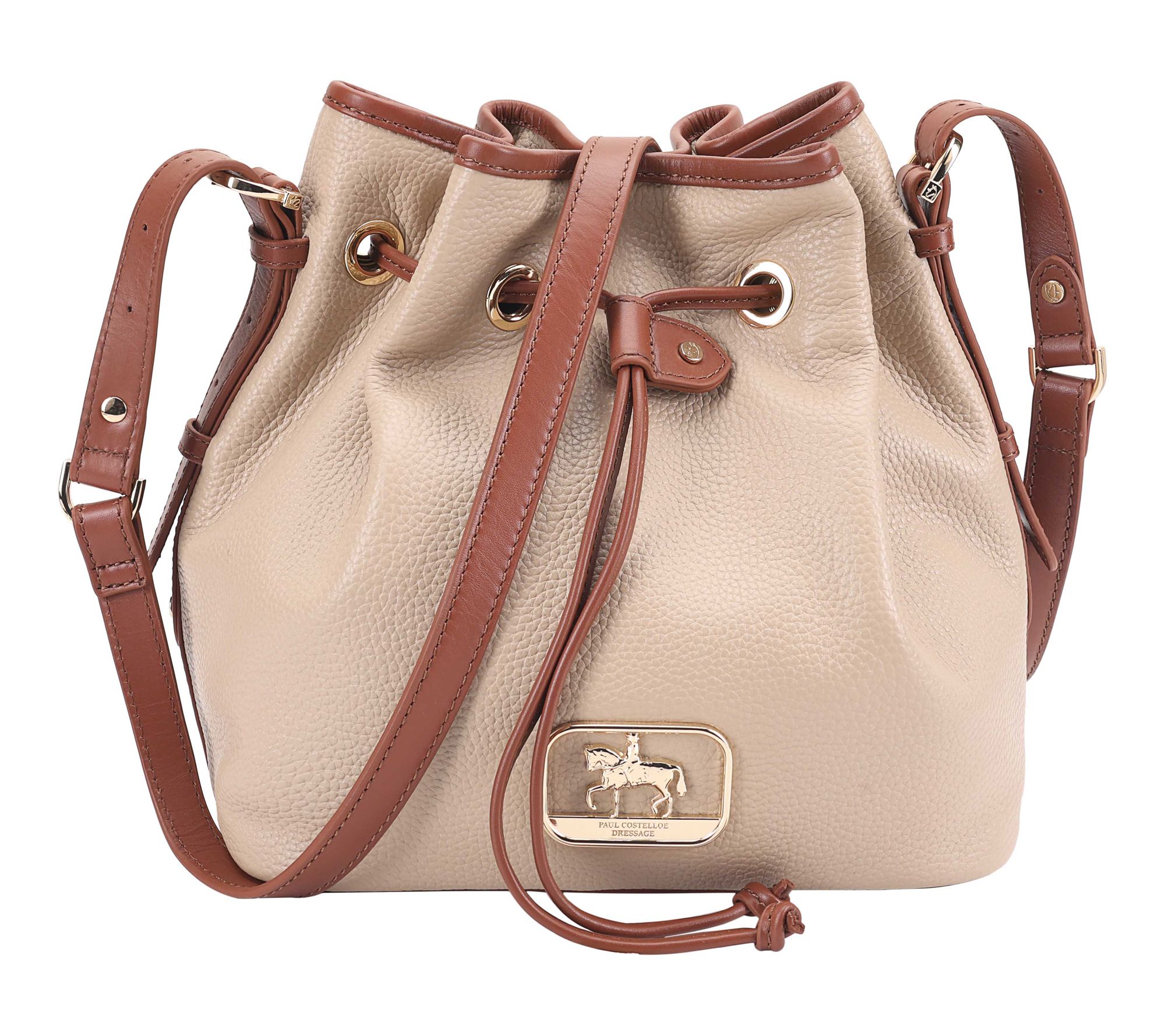 Paul Costelloe Dressage Leather Gymkhana Ruched Bucket Bag