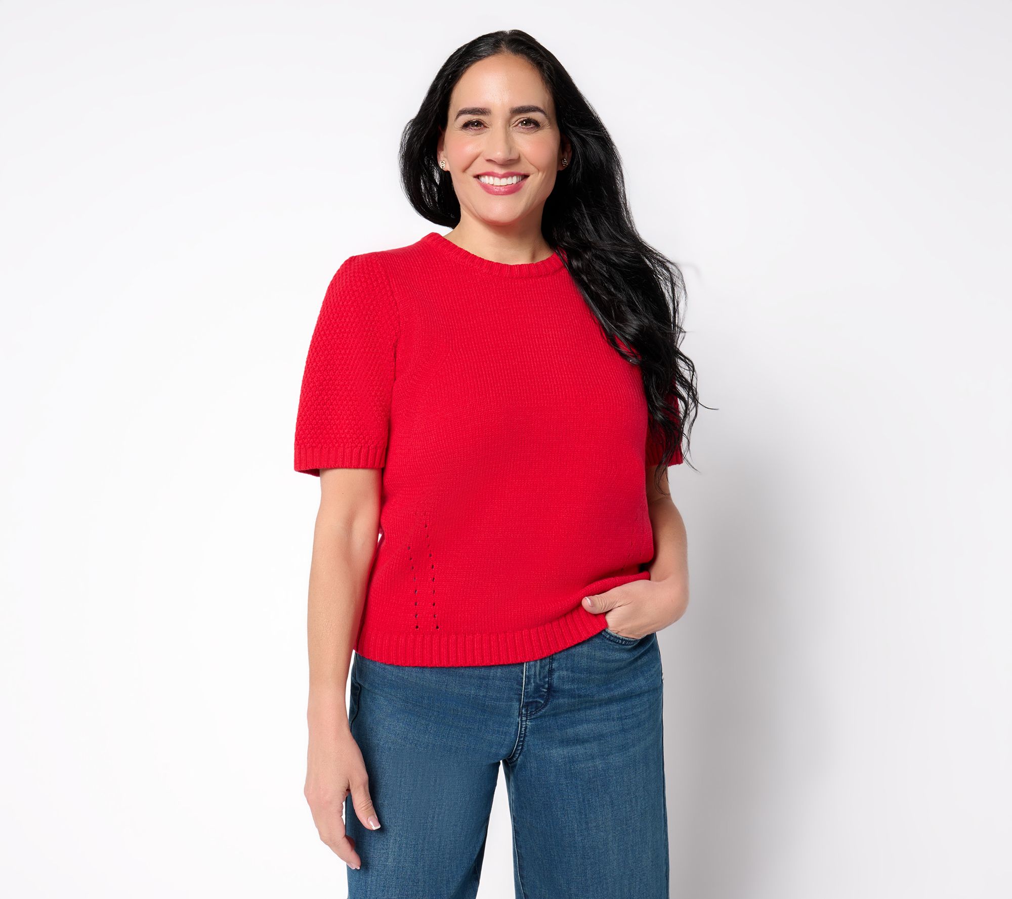 RM Studio x Rebecca Minkoff Short Sleeve Pointelle Sweater