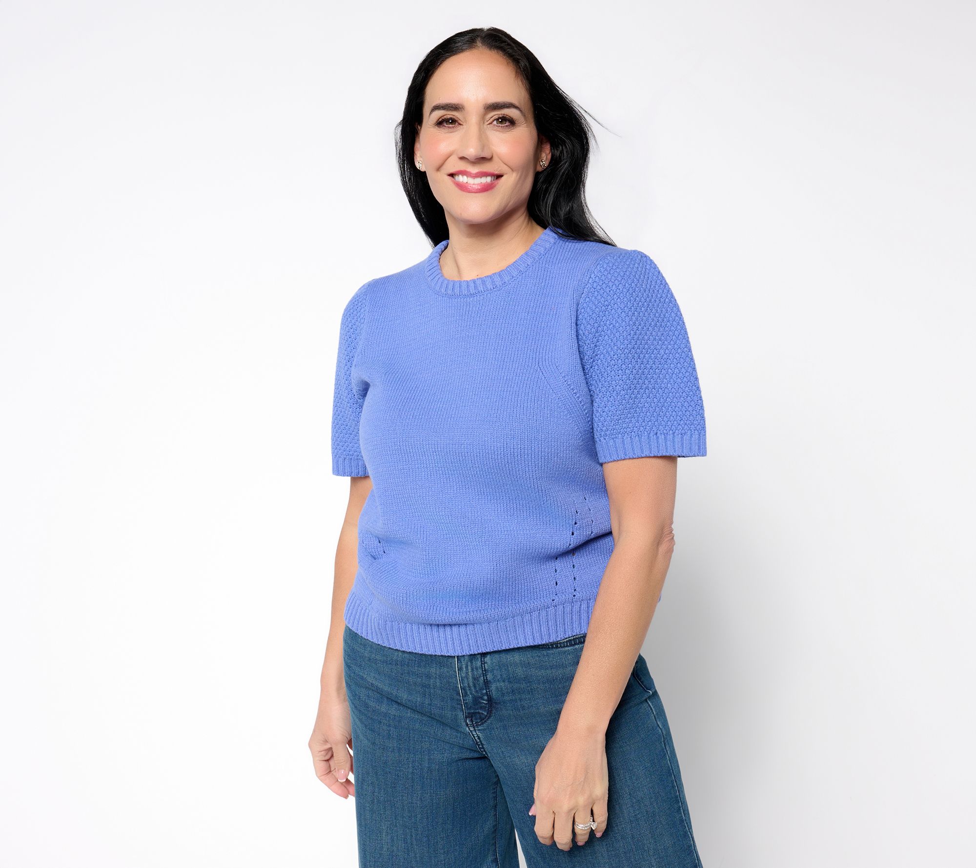 RM Studio x Rebecca Minkoff Short Sleeve Pointelle Sweater