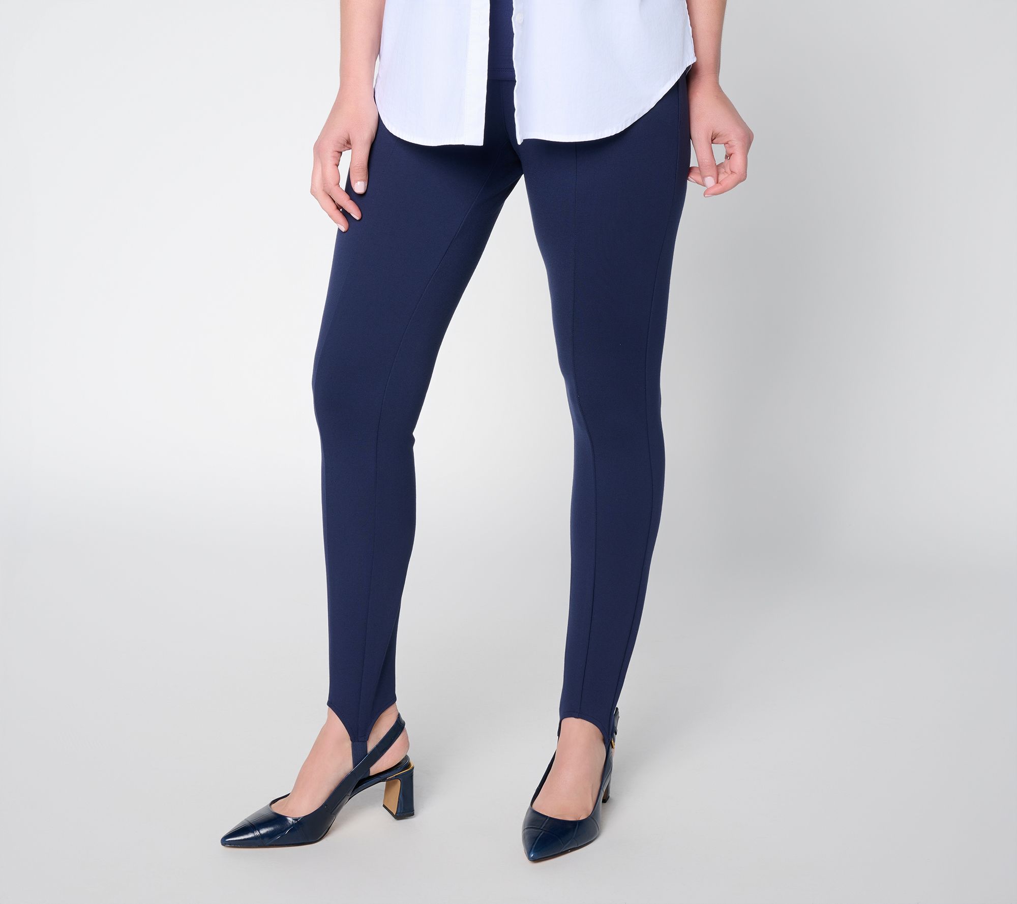 Belle by Kim Gravel Petite Ponte Seam Front Stirrup Pants