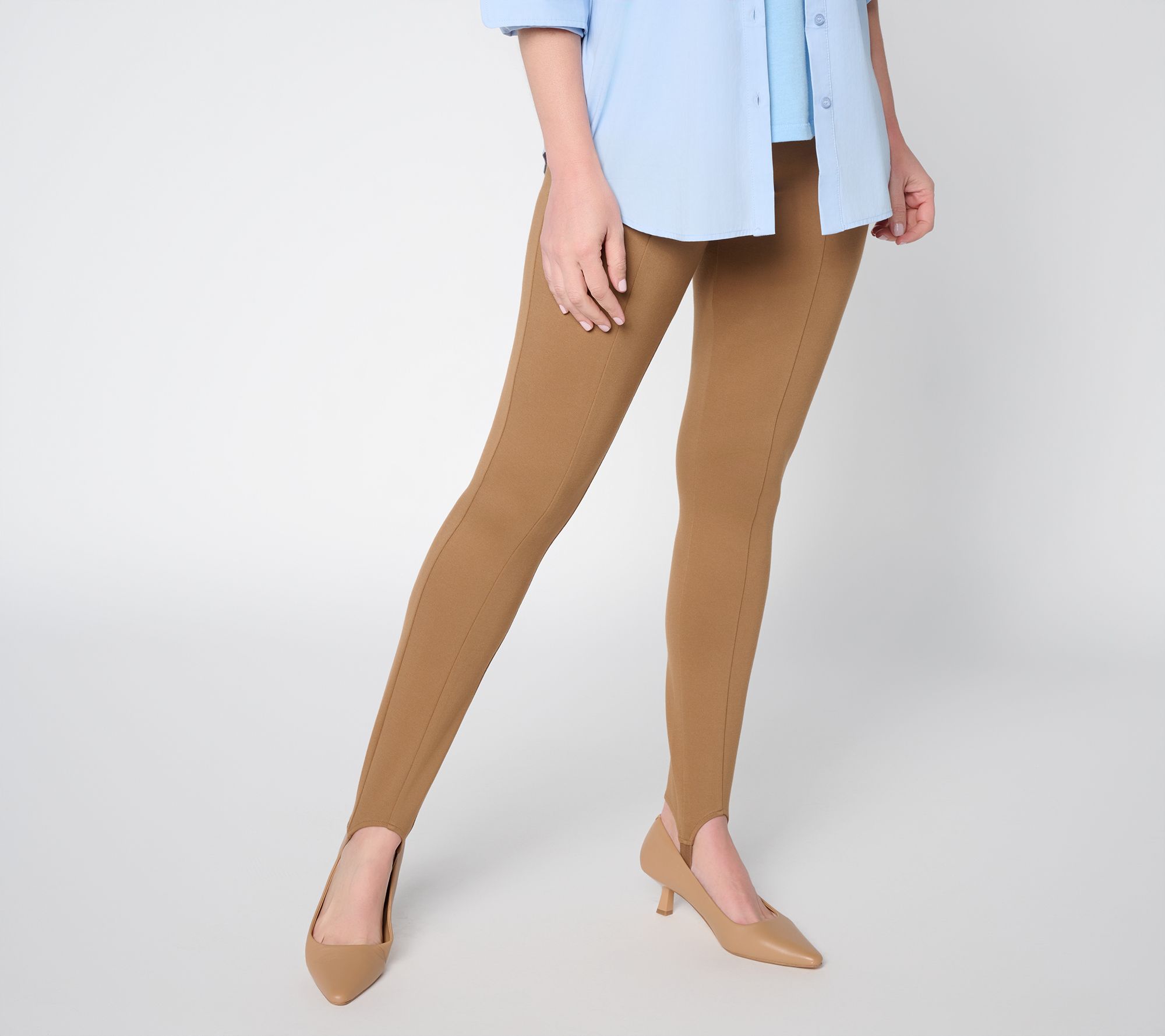 Belle by Kim Gravel Petite Ponte Seam Front Stirrup Pants