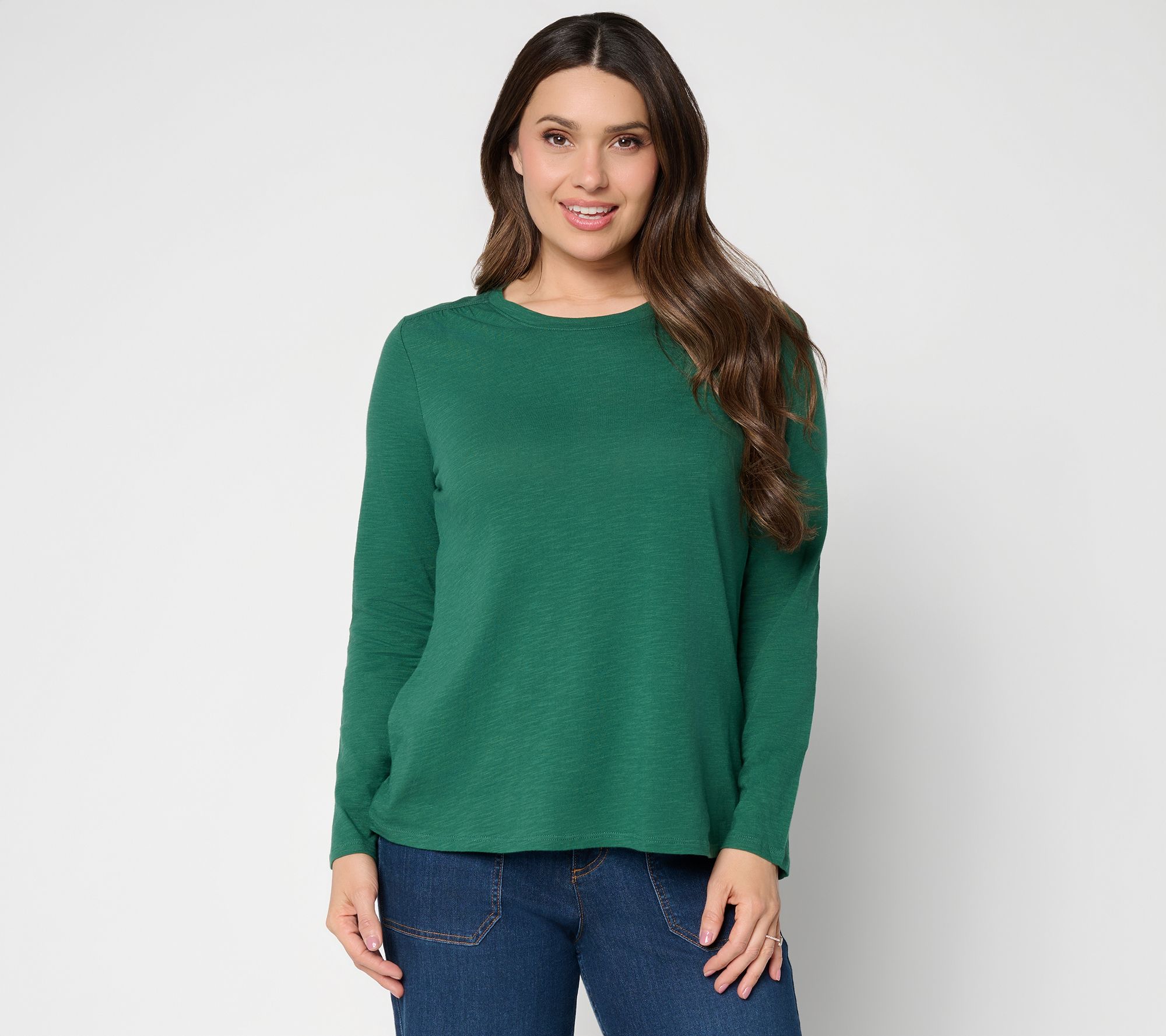 LOGO Principles by Lori Goldstein 100% Cotton Long Sleeve Top