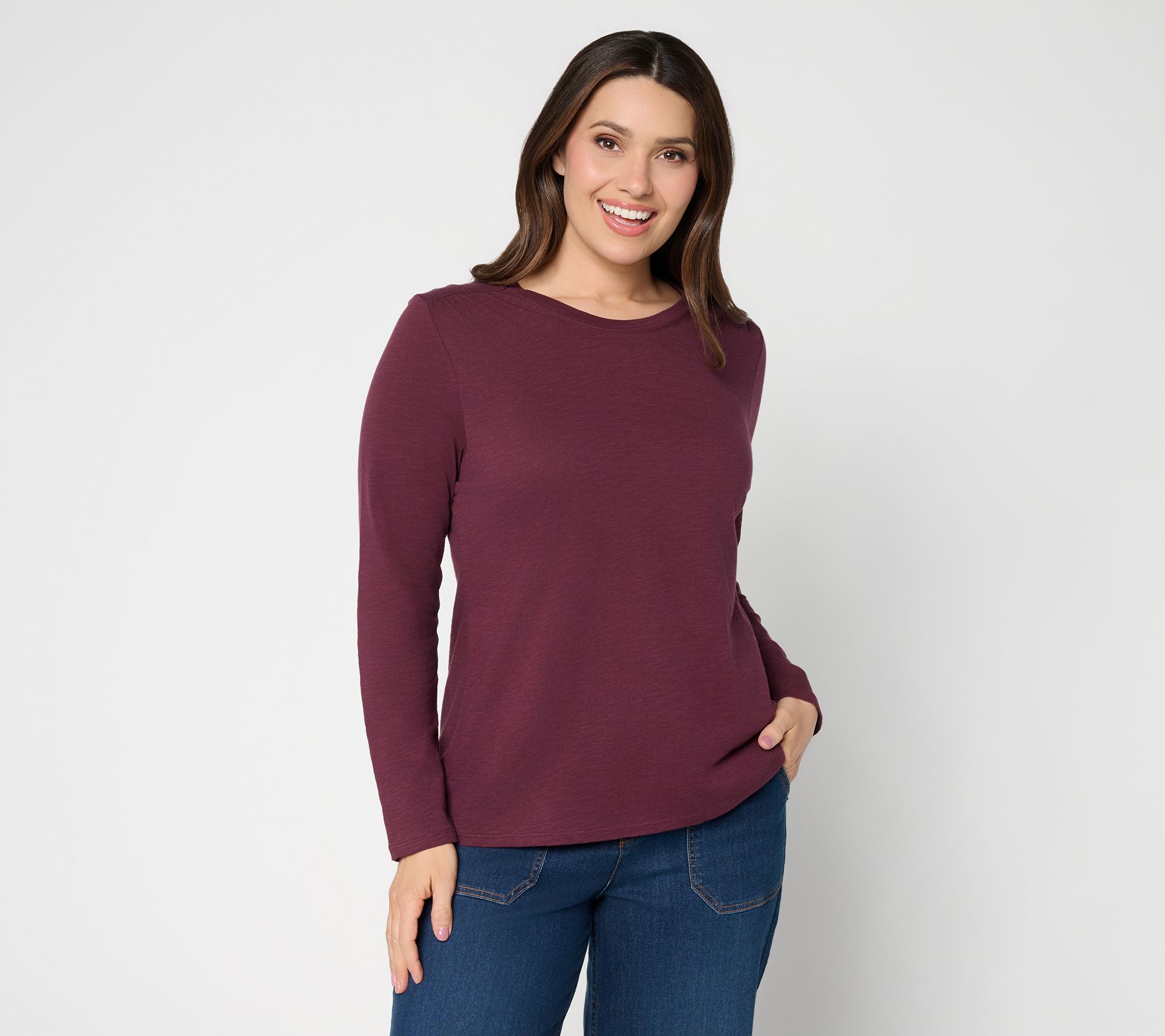 LOGO Principles by Lori Goldstein 100% Cotton Long Sleeve Top
