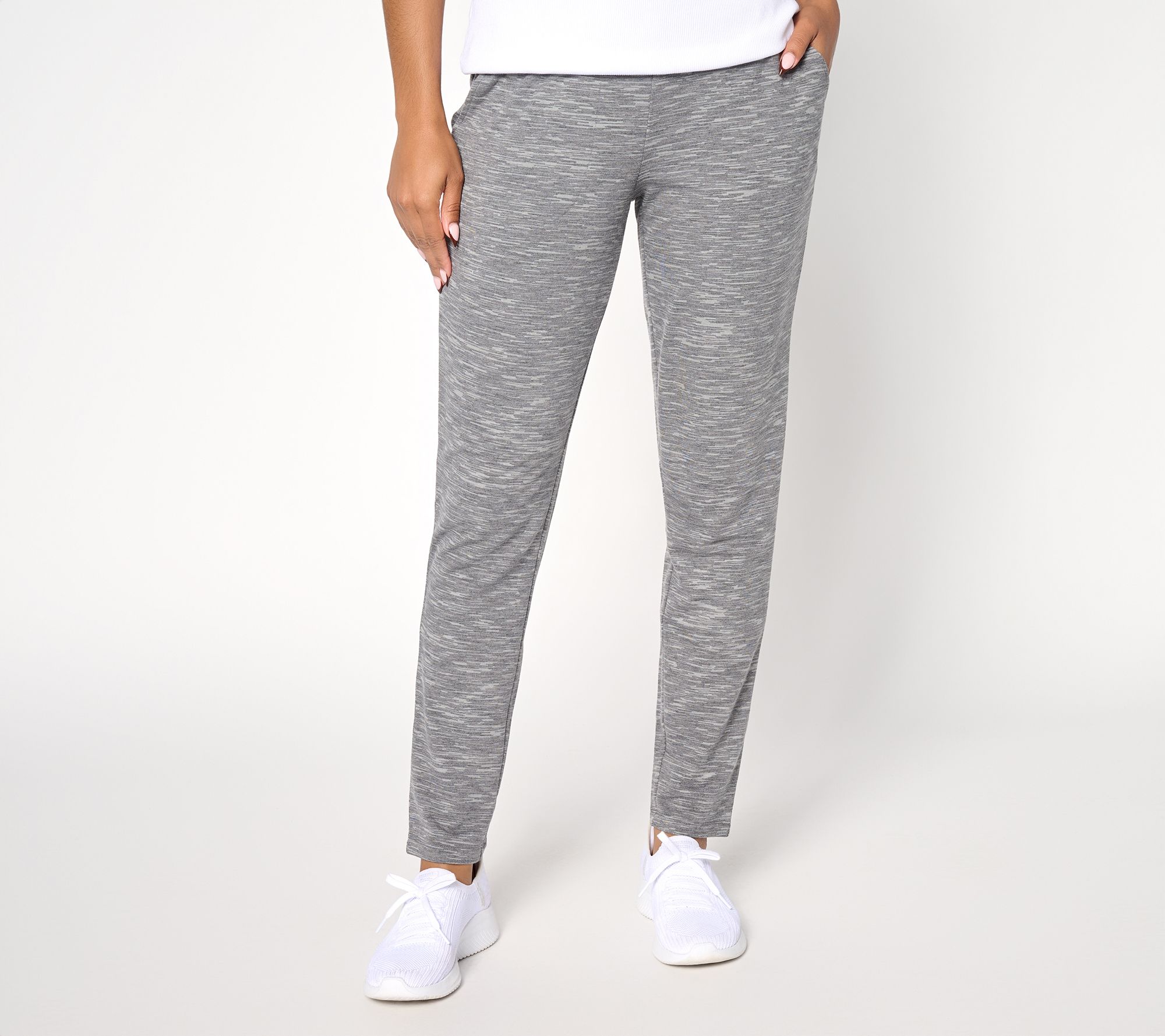 "As Is" Denim & Co. Active Regular Soft Blend KnitSpace Dye Slim Pants