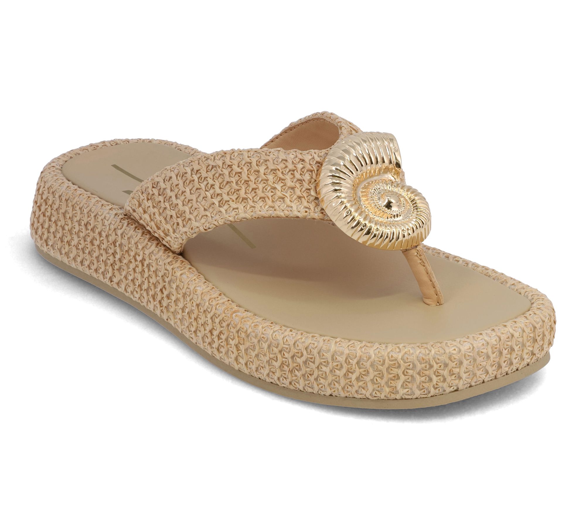 MIA Raffia Platform Thong Sandals - Pamelia-S