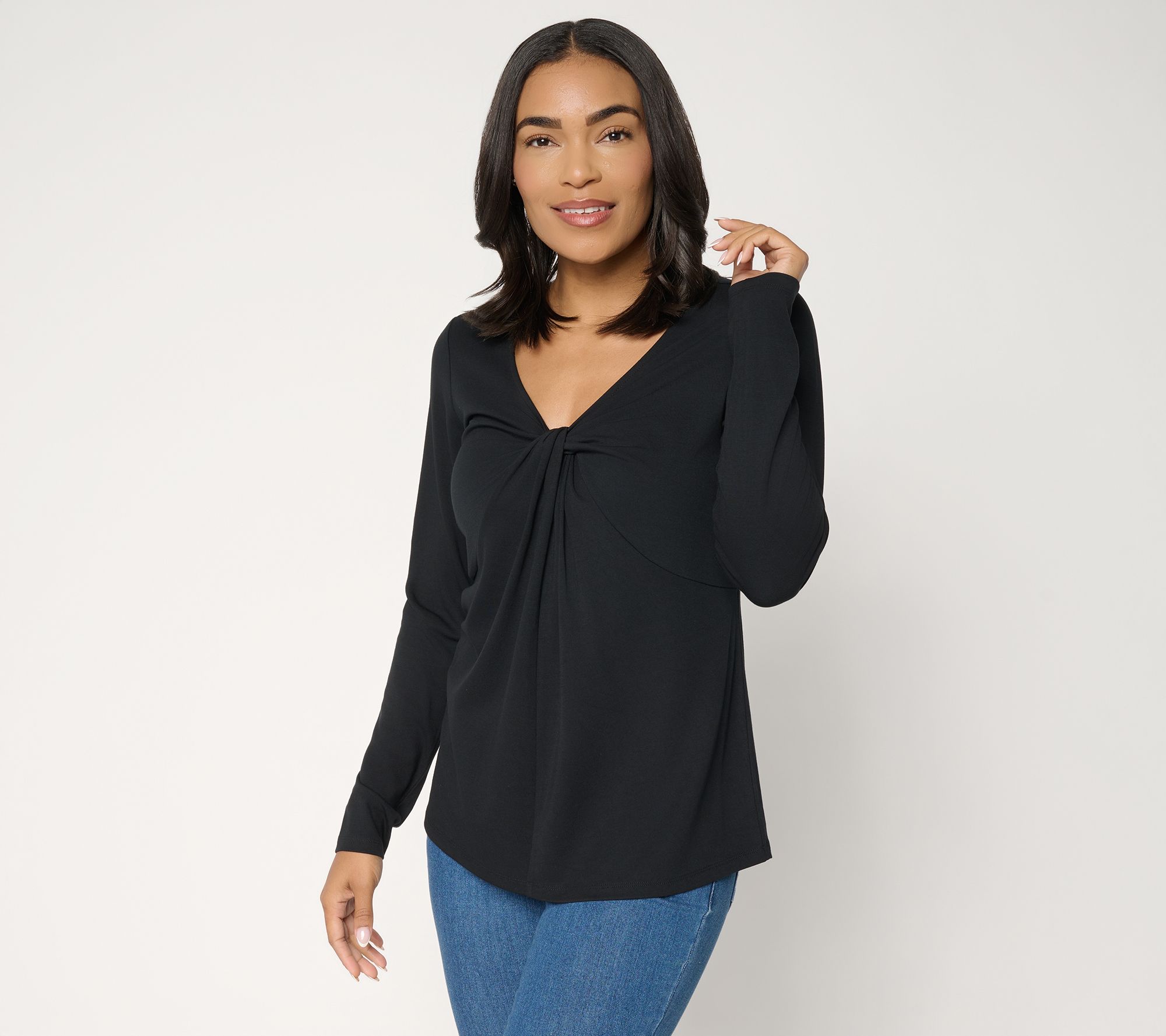 "As Is" Mally Roncal V-Neck Love You Knot Knit Top