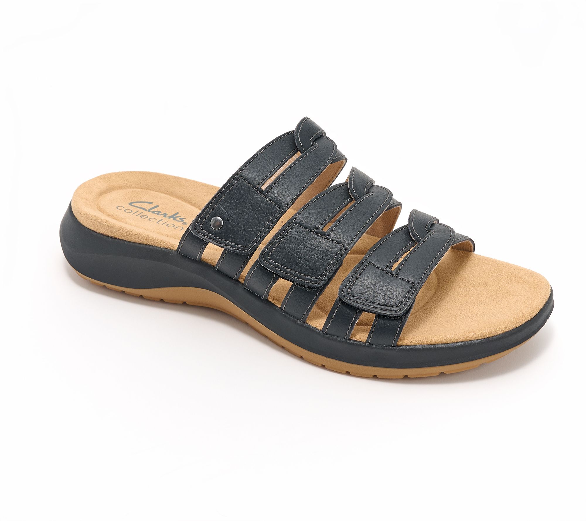 "As Is" Clarks Collection Leather Slide Sandals- Maelynn Abby