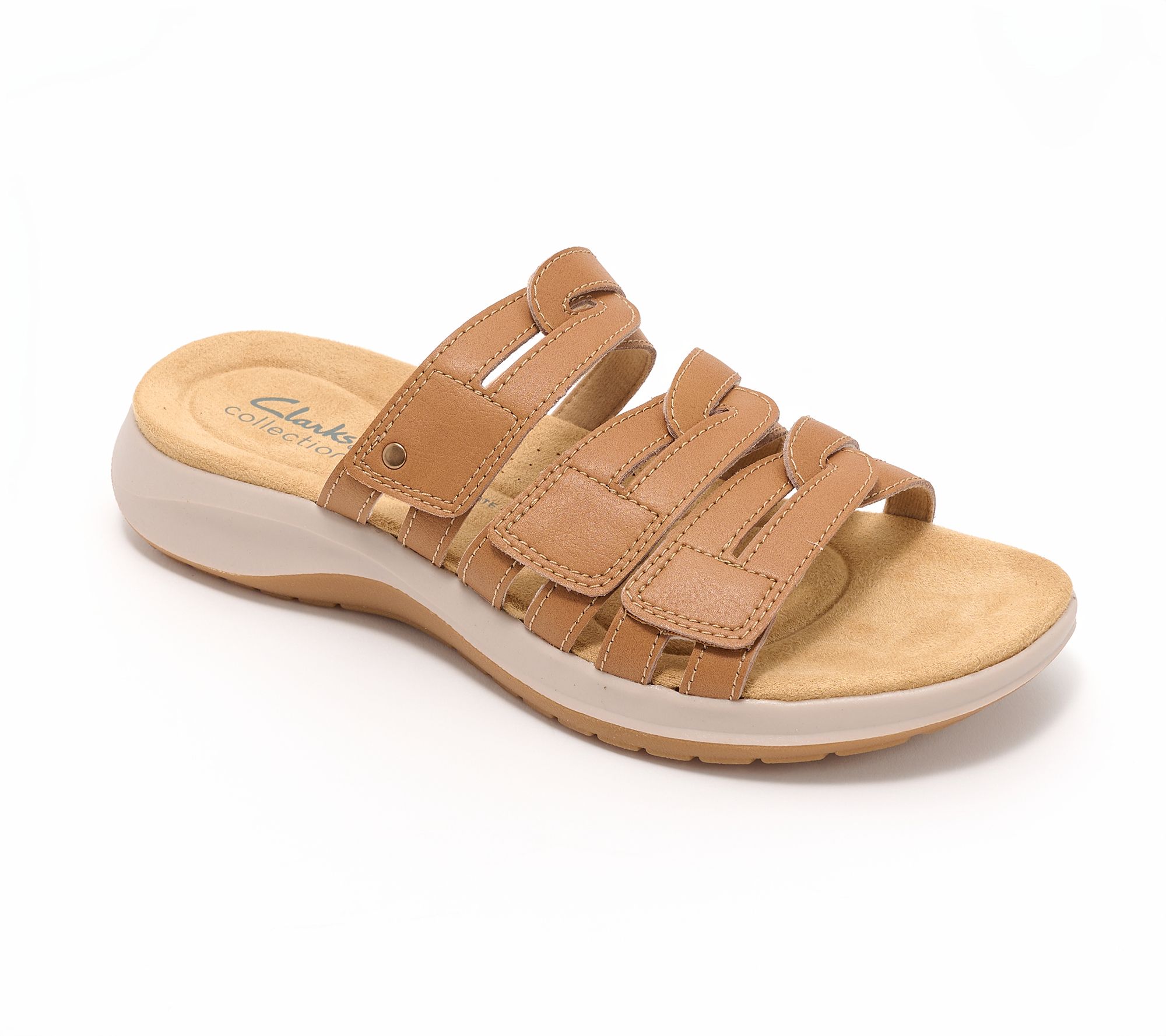 "As Is" Clarks Collection Leather Slide Sandals- Maelynn Abby