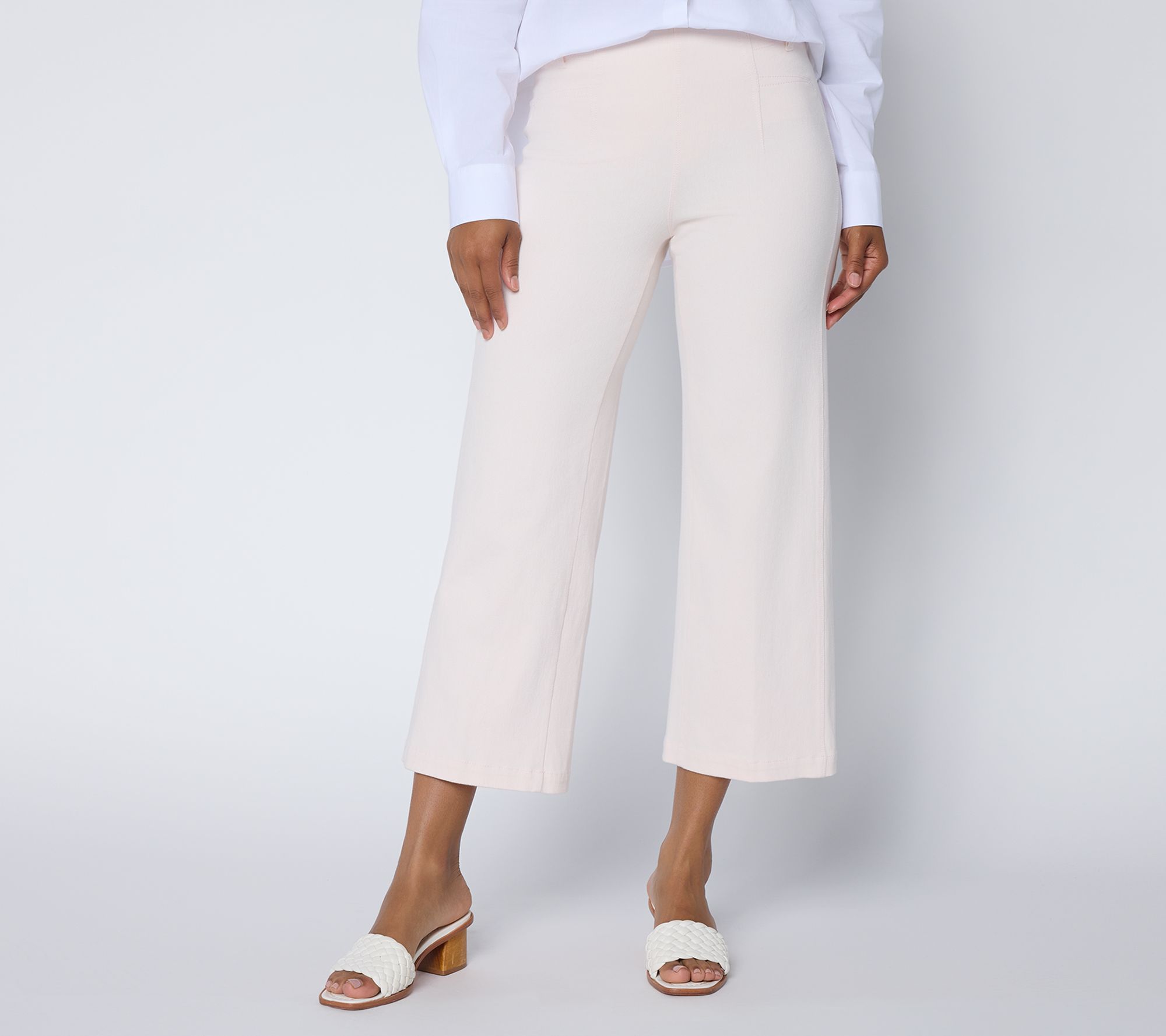 Lysse New York Layton Knit Denim Wide-Leg Jean With Seam Detail