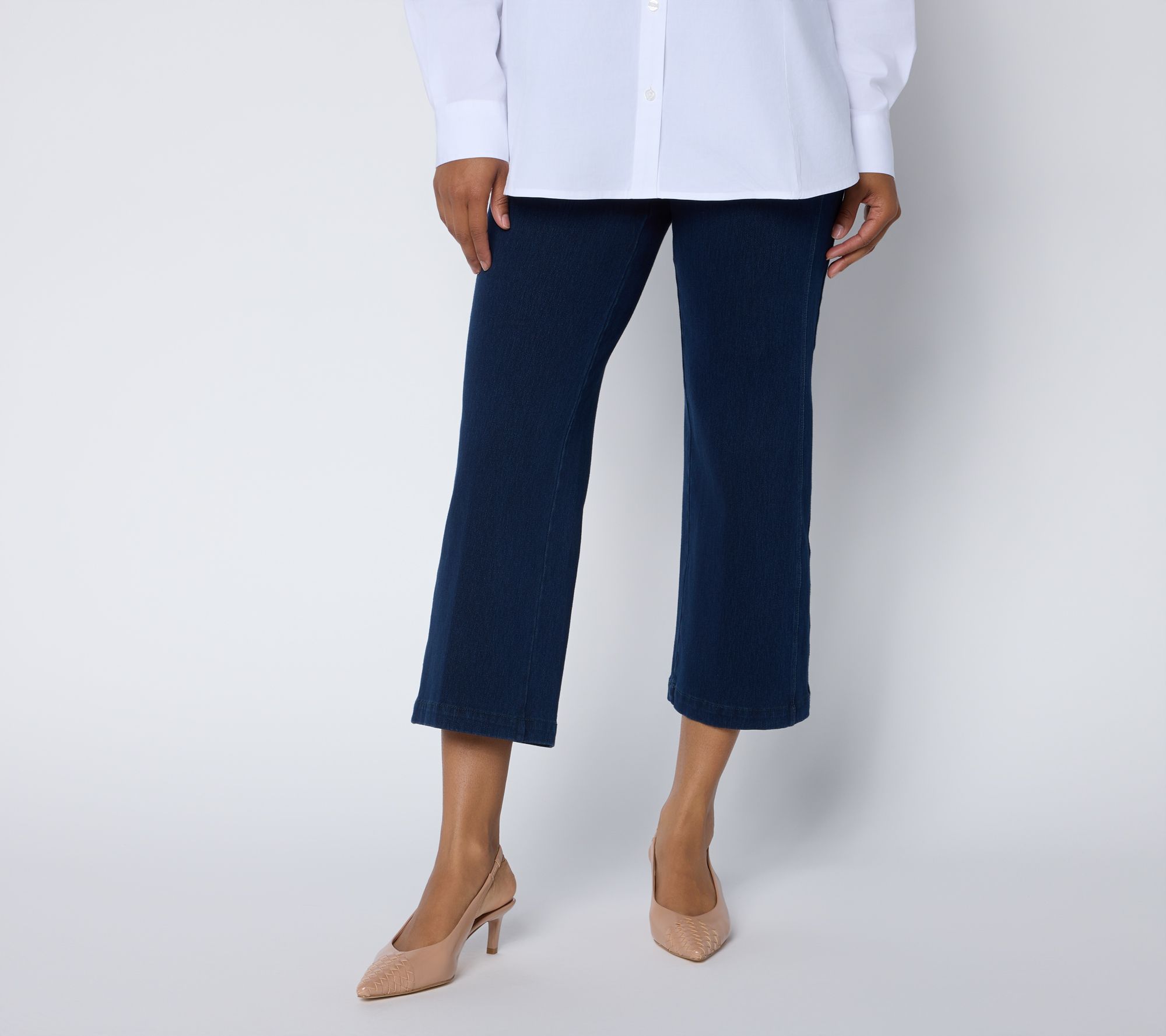 Lysse New York Layton Knit Denim Wide-Leg Jean With Seam Detail