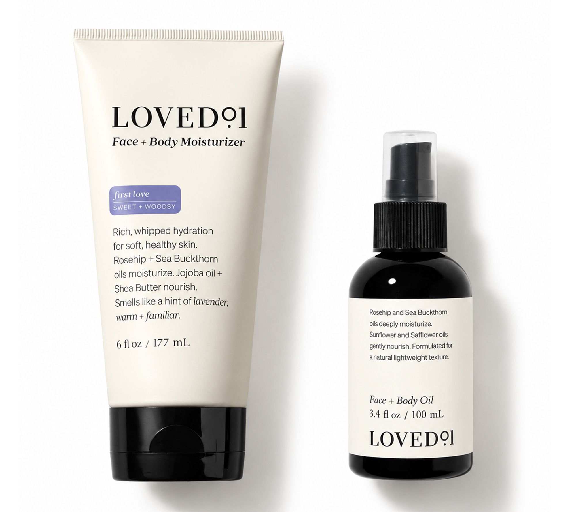  Loved01 Face & Body Moisturizer & Oil 2 pc Set