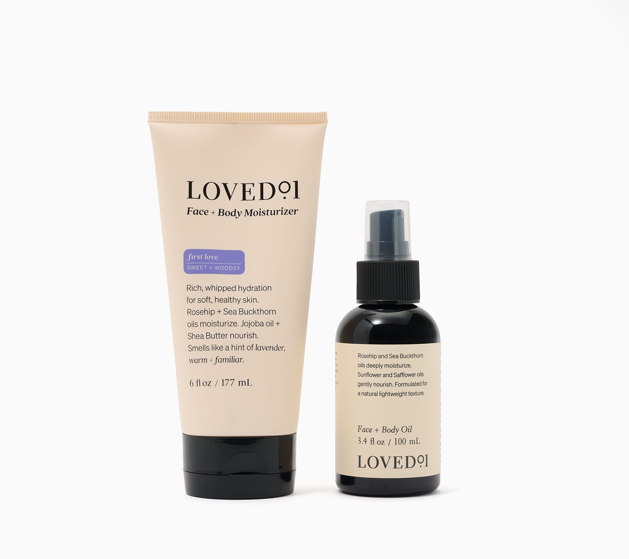 Loved01 Face & Body Moisturizer & Oil 2 pc Set