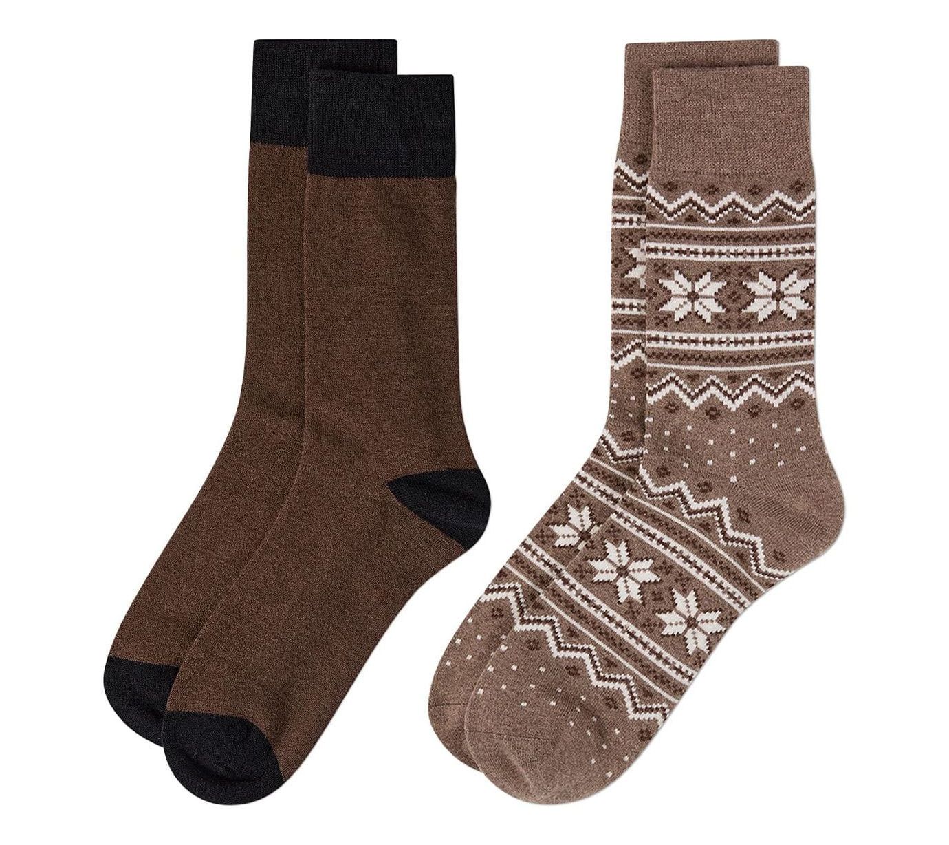 2 Pair Men's Cashmere Crew Socks