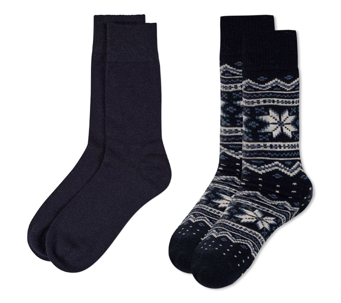 2 Pair Men's Cashmere Crew Socks