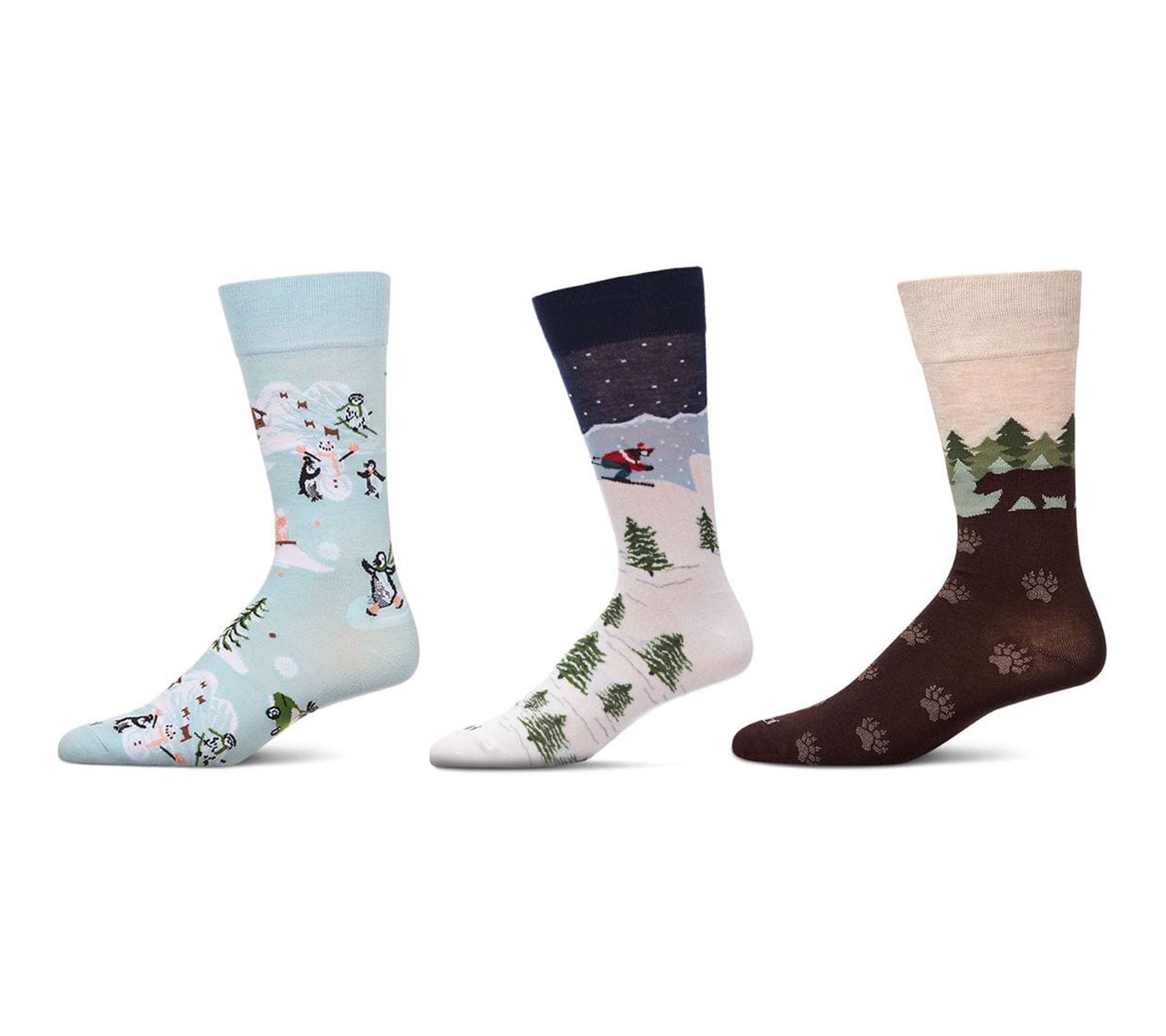 3 Pair Men's Winter-Skiing Novelty Crew Socks