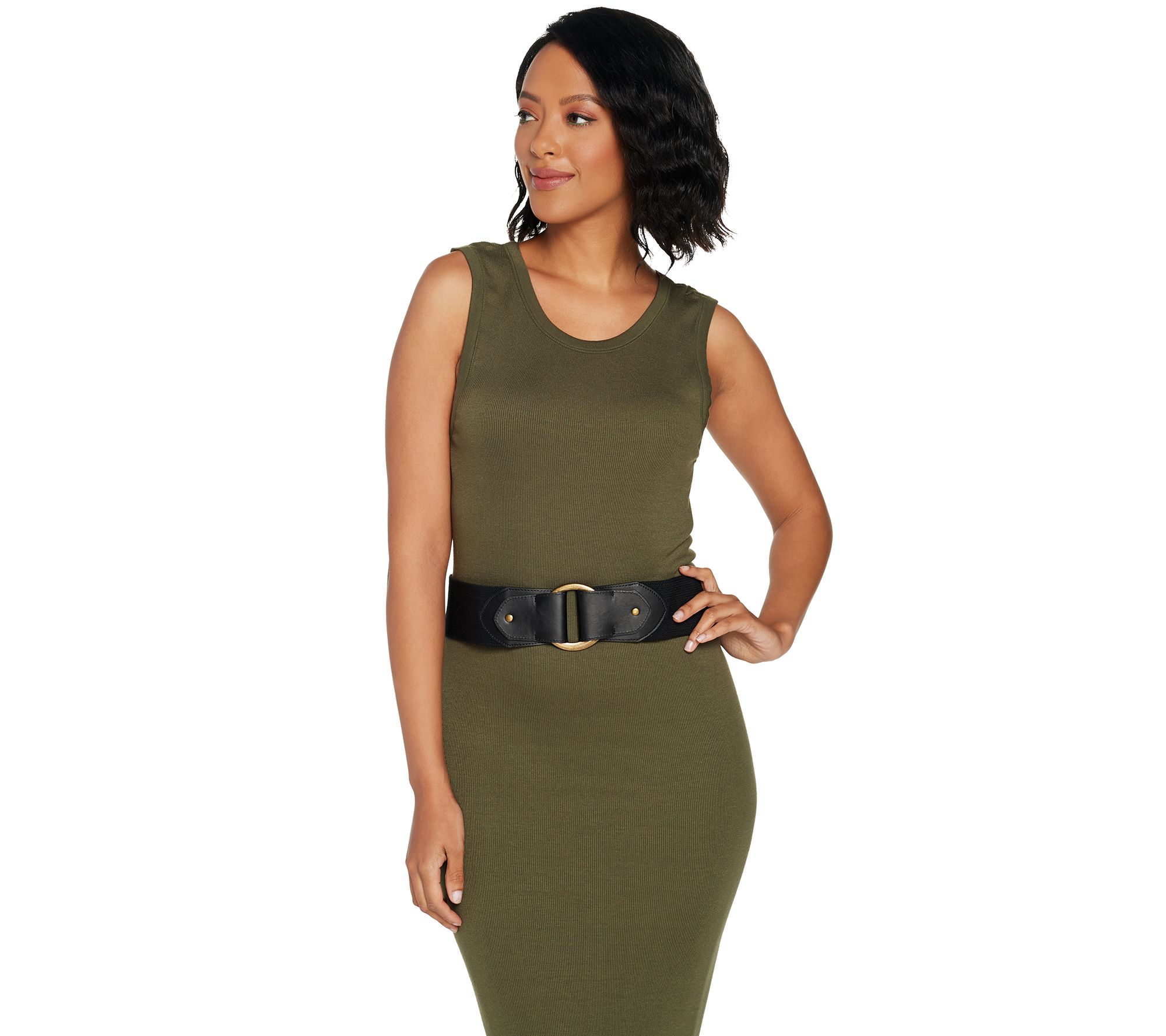 Susan Graver Stretch Belt with Buckle - QVC.com