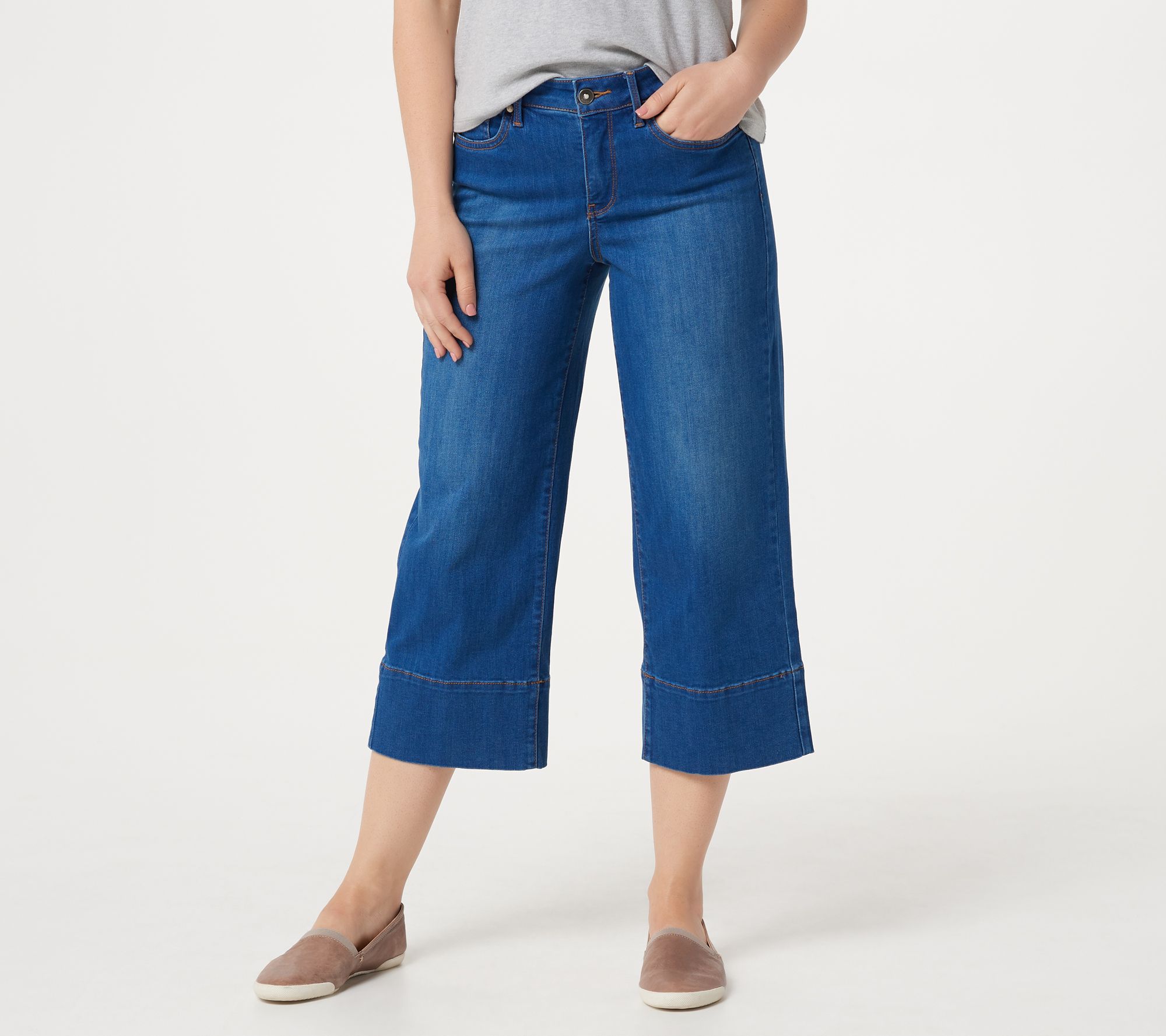 NYDJ Wide-Leg Capri Jeans -Ladera - QVC.com