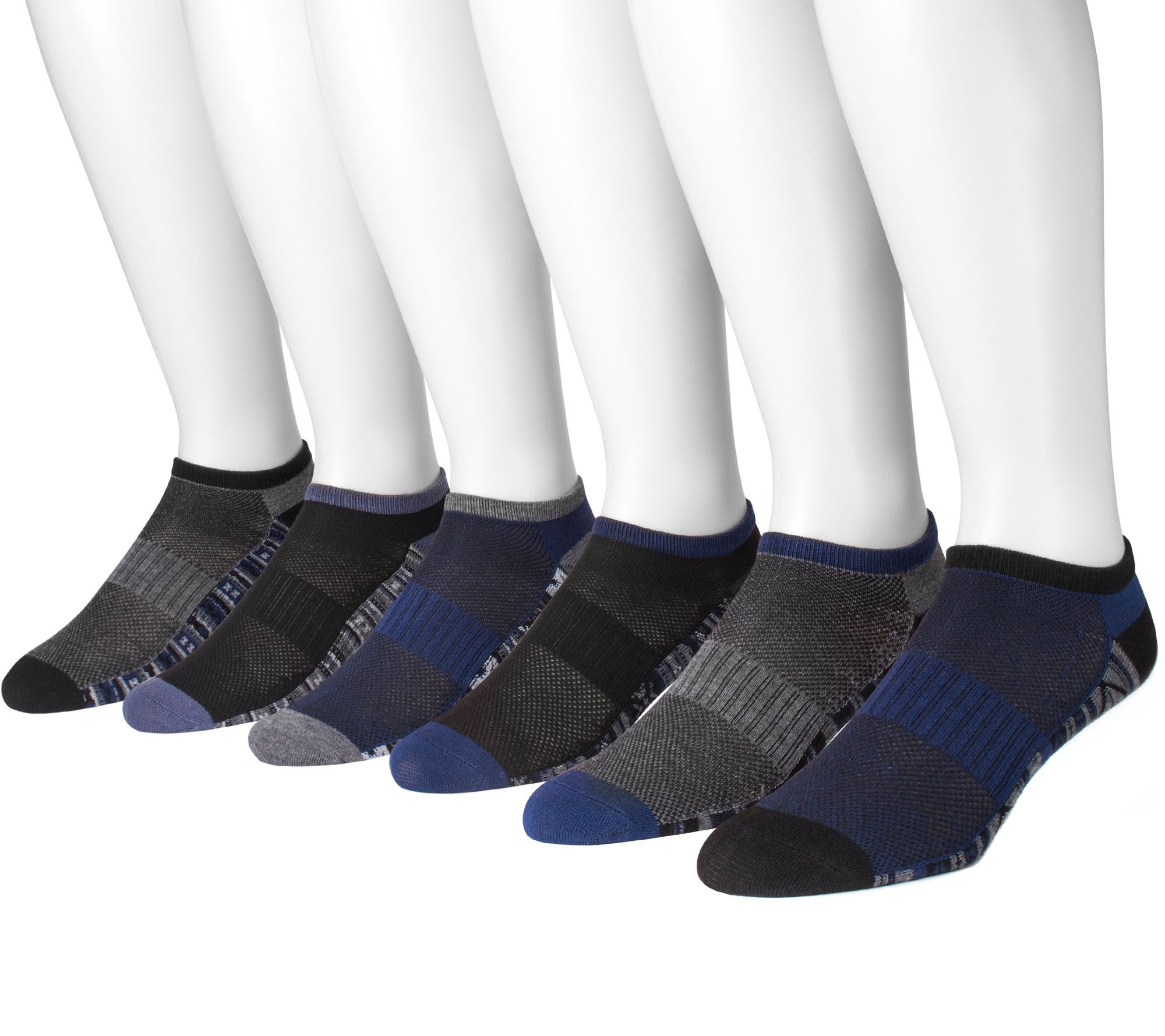 MUK LUKS Men's 6 Pair Pack No-Show Compression Arch Socks - Page 1 ...