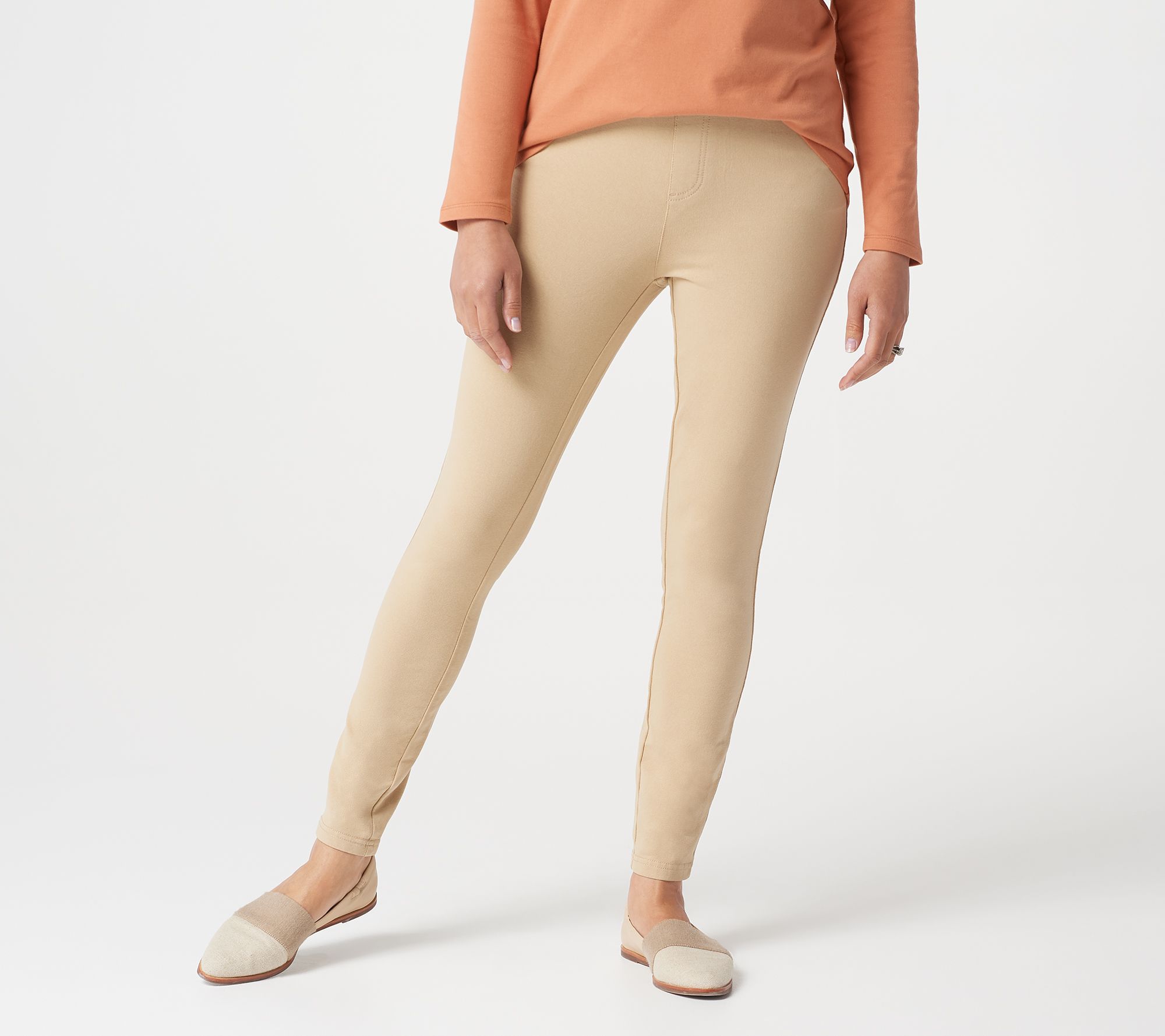 pull on khaki jeggings